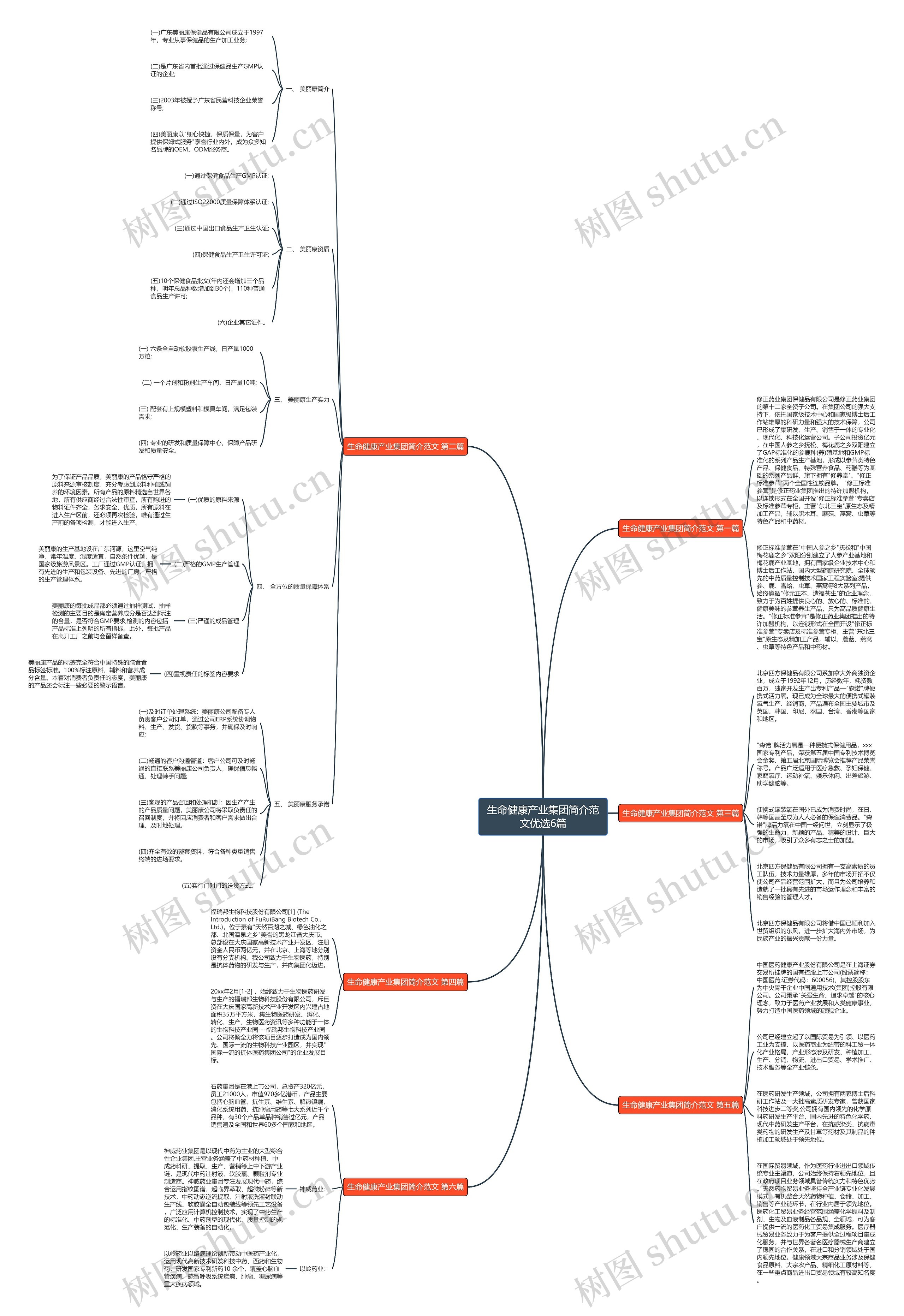 生命健康产业集团简介范文优选6篇思维导图
