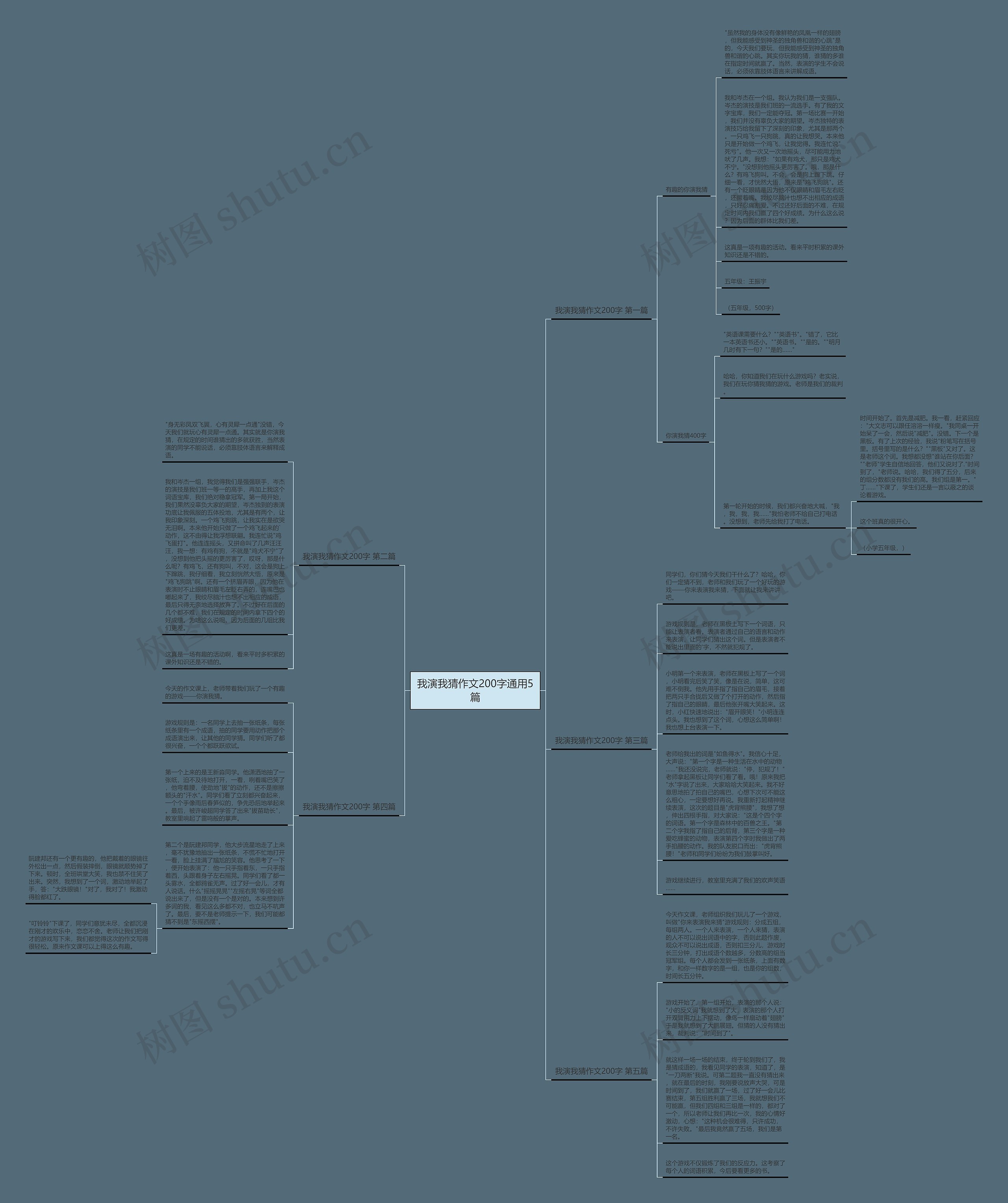 我演我猜作文200字通用5篇思维导图