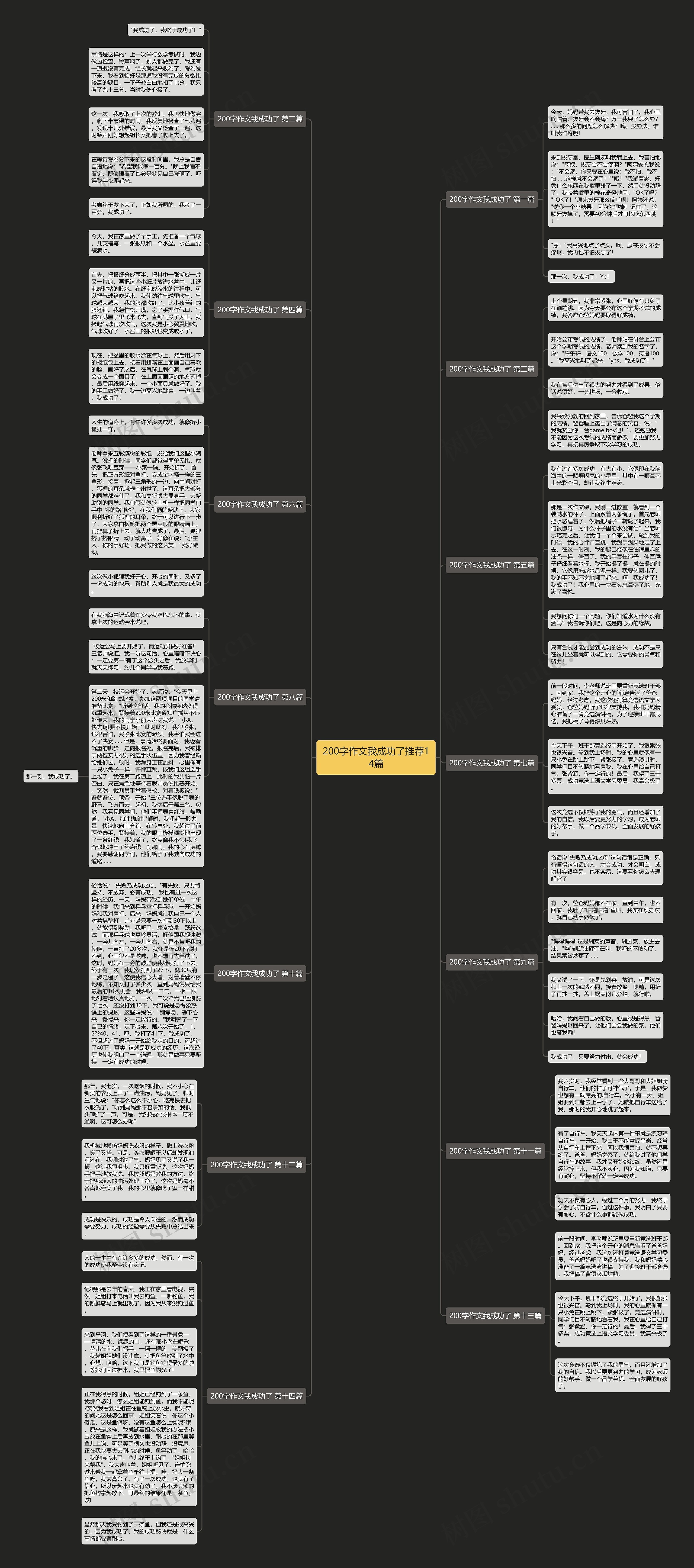 200字作文我成功了推荐14篇思维导图