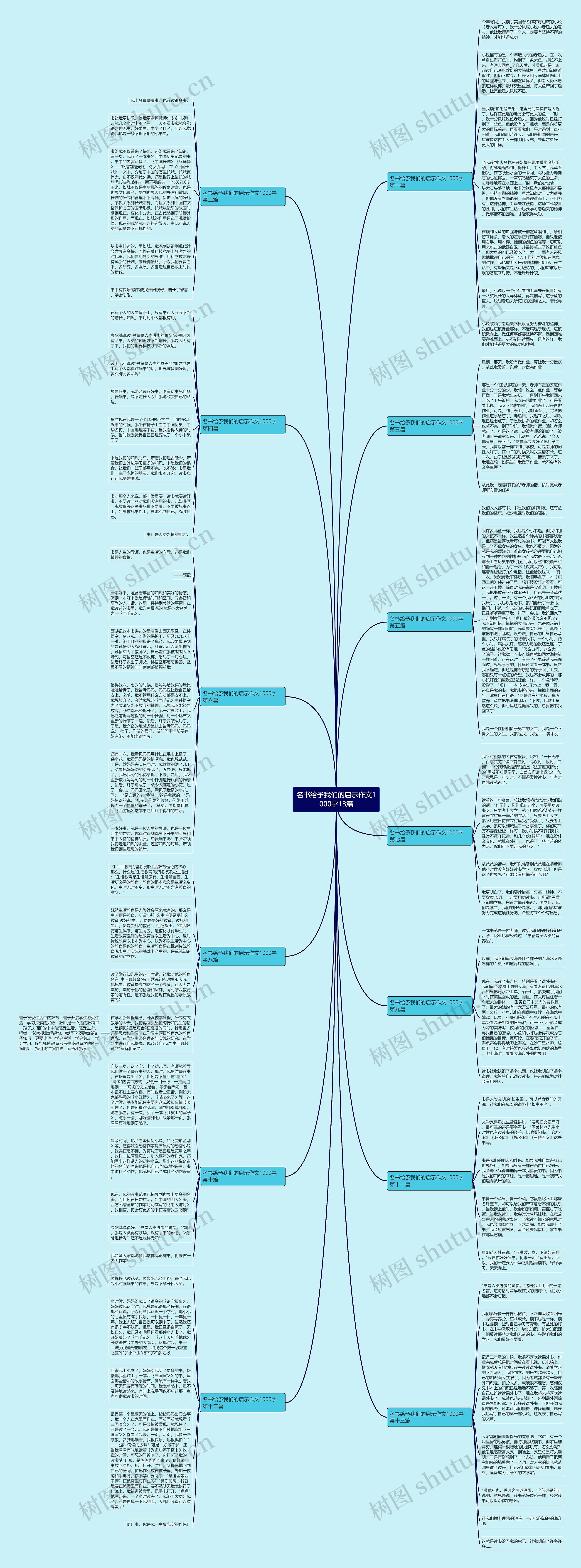 名书给予我们的启示作文1000字13篇思维导图