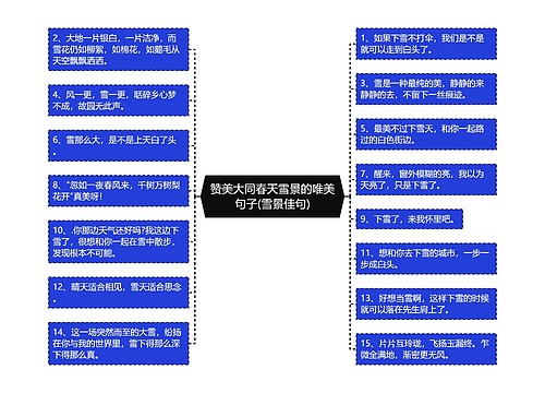 赞美大同春天雪景的唯美句子(雪景佳句)