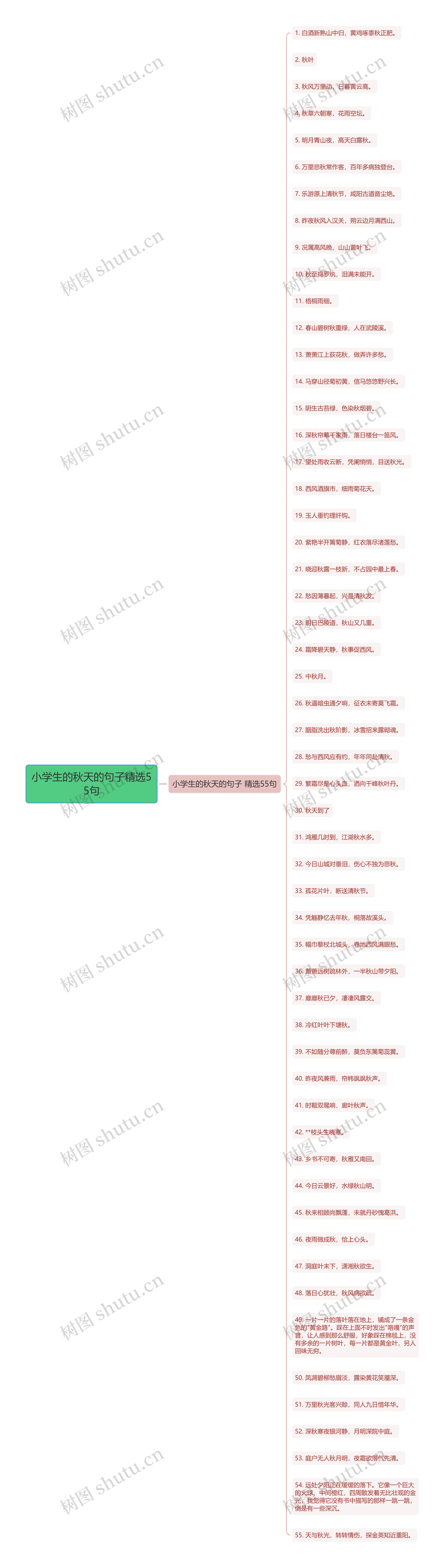 小学生的秋天的句子精选55句思维导图