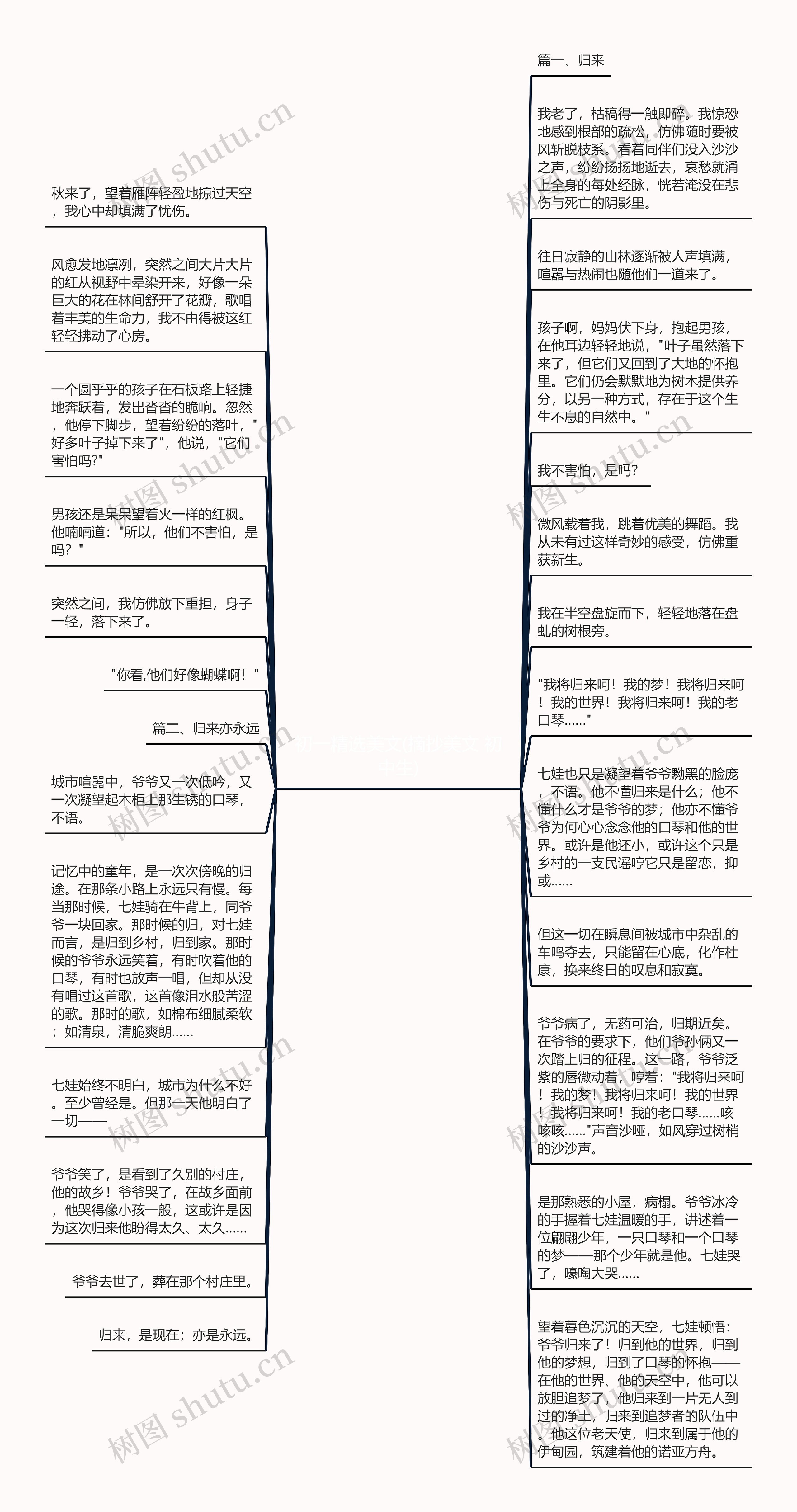 初一精选美文(摘抄美文 初中生)思维导图