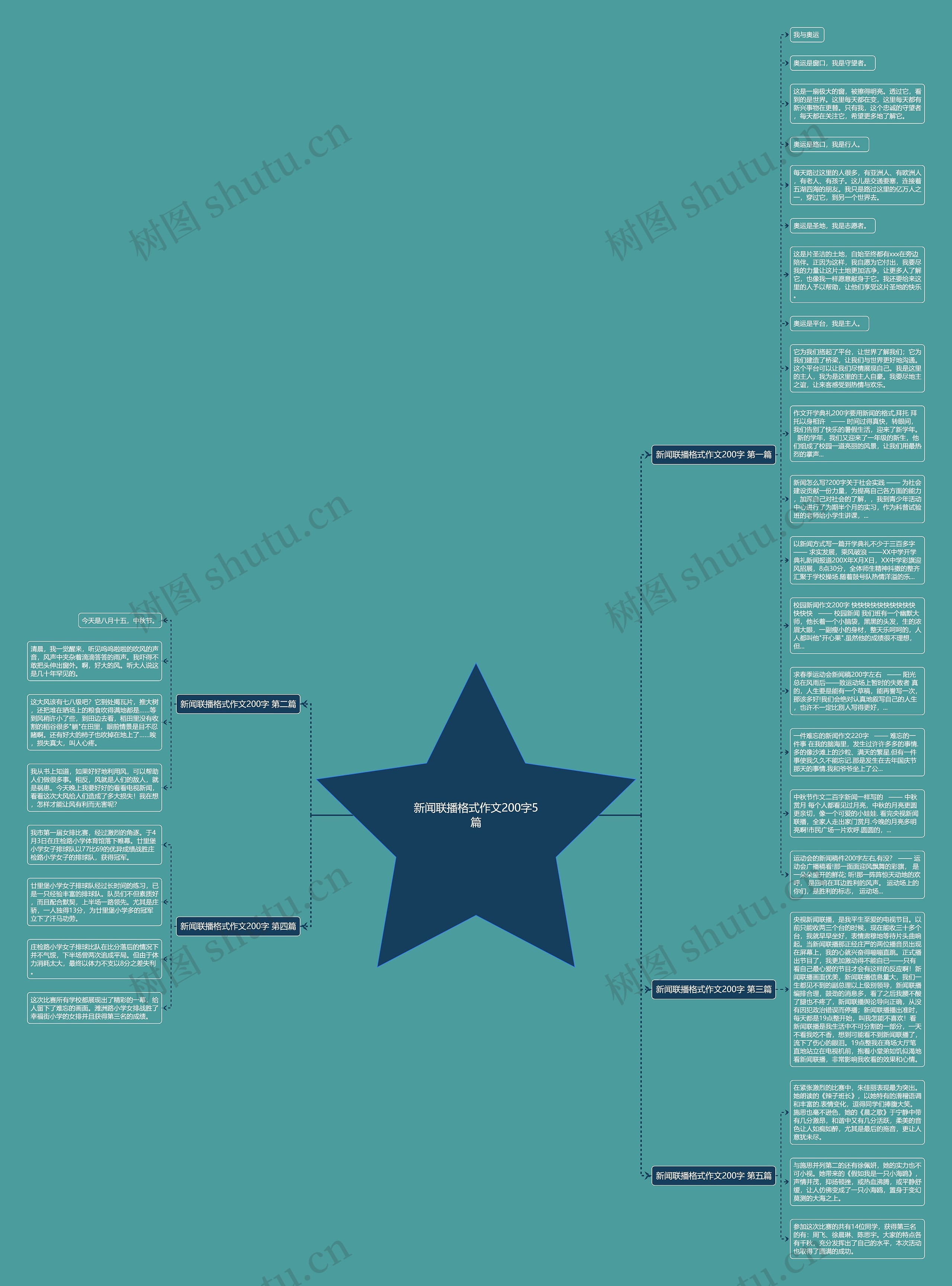 新闻联播格式作文200字5篇思维导图