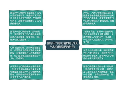 描写天气与心情的句子(天气和心情很配的句子)