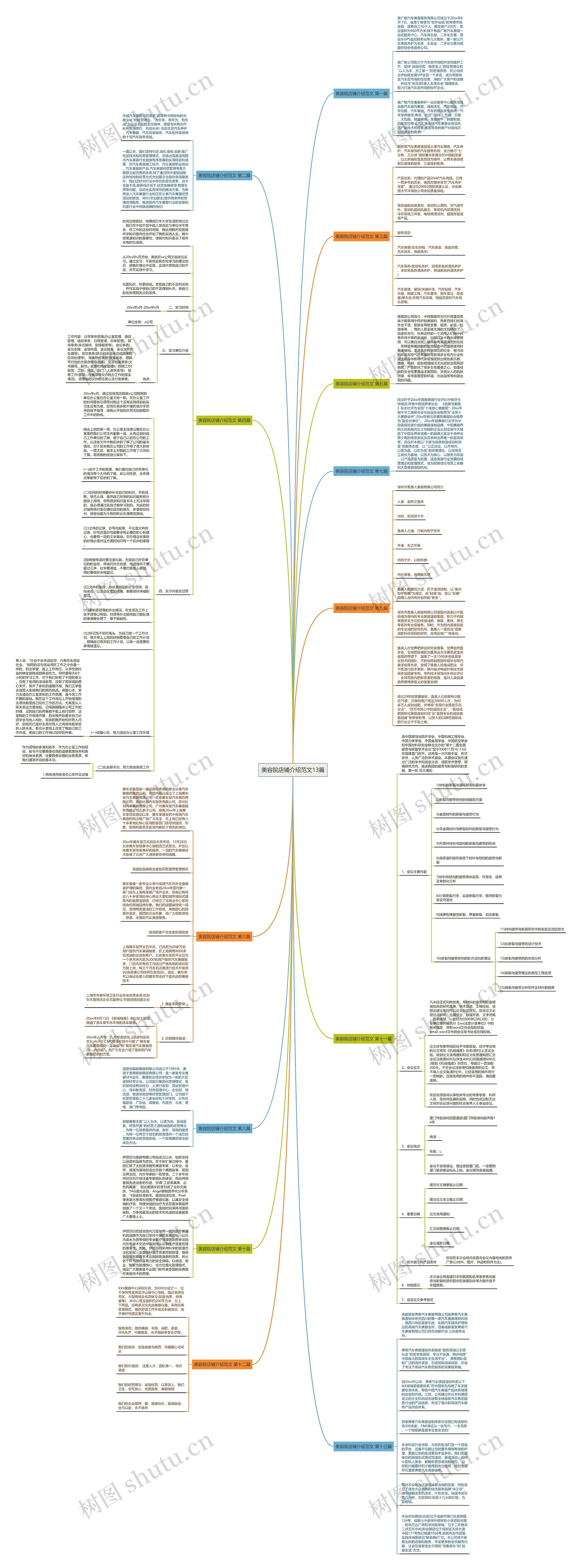 美容院店铺介绍范文13篇思维导图