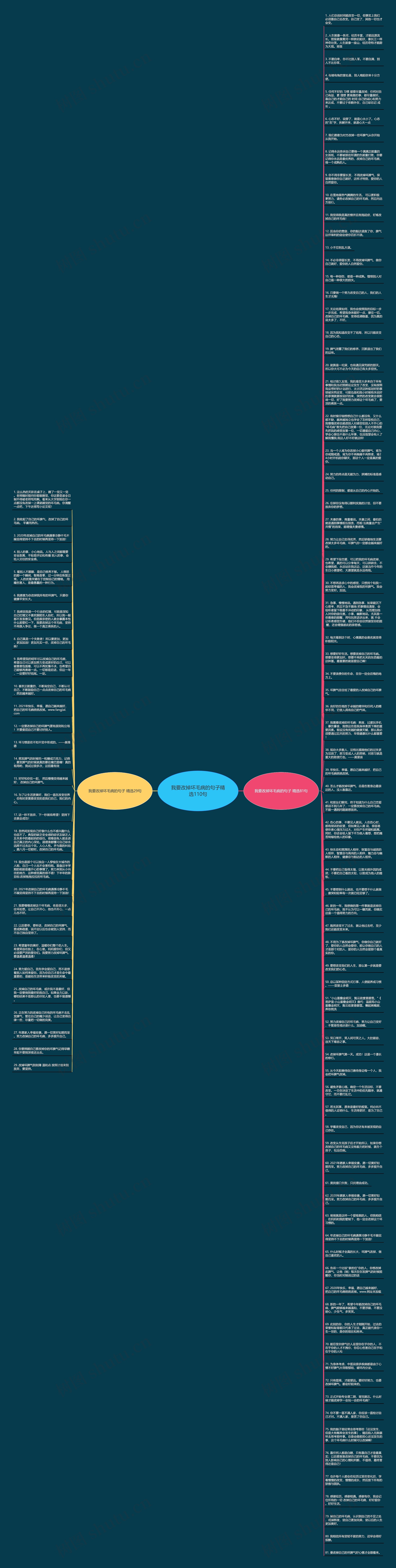 我要改掉坏毛病的句子精选110句思维导图