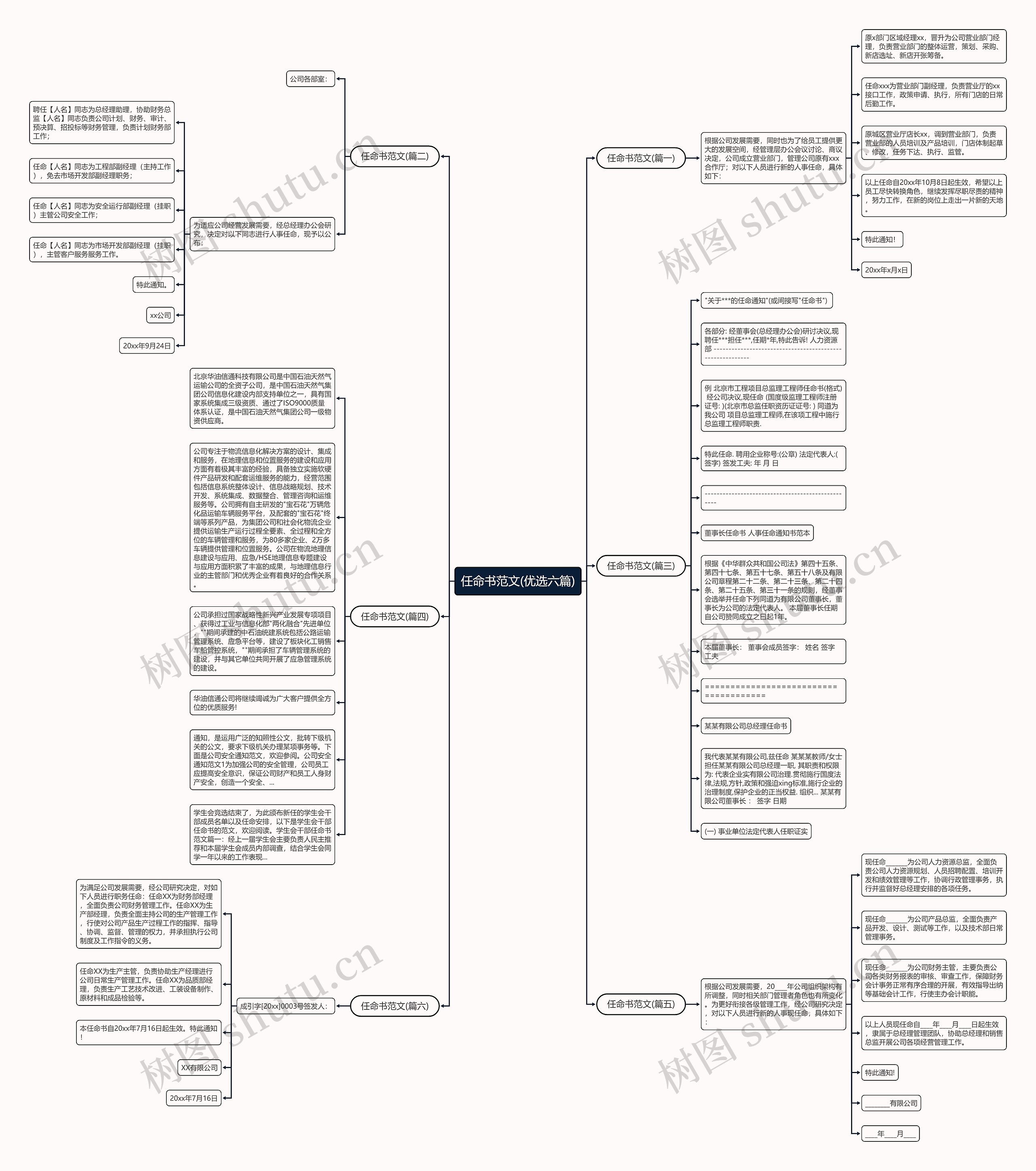 任命书范文(优选六篇)思维导图