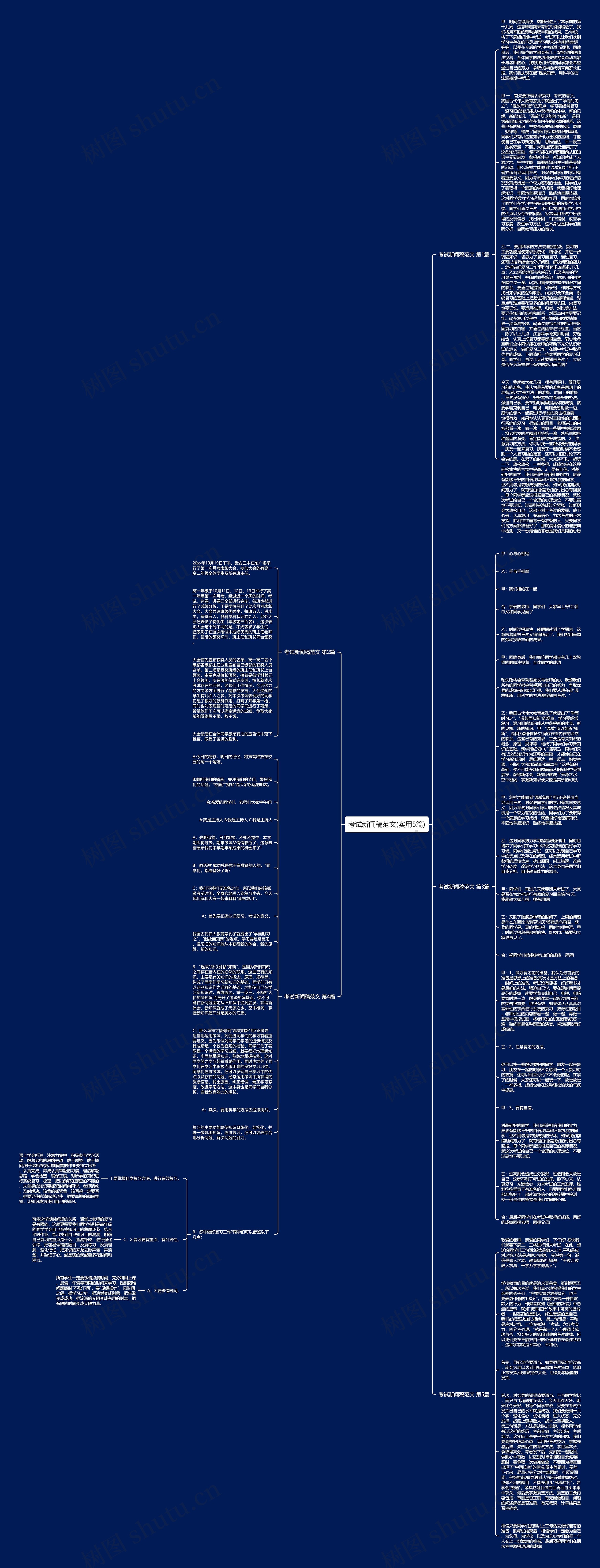 考试新闻稿范文(实用5篇)思维导图