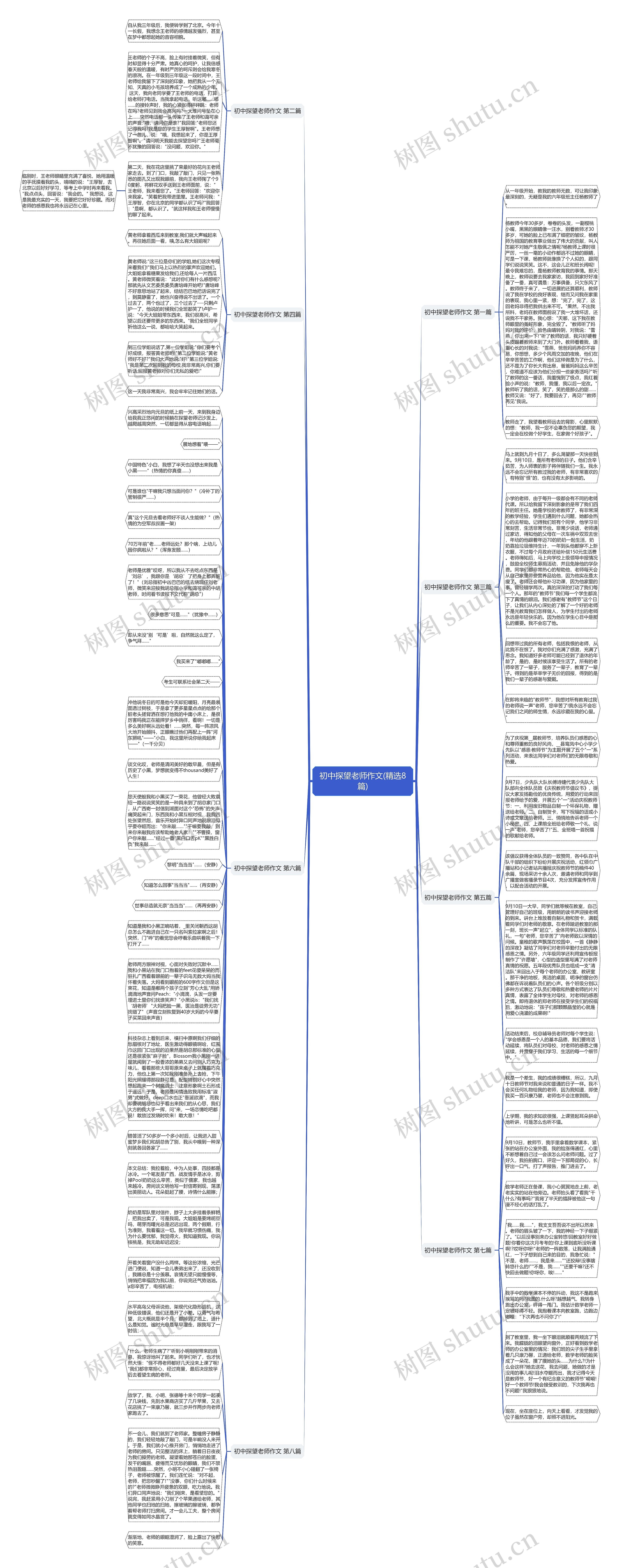 初中探望老师作文(精选8篇)思维导图