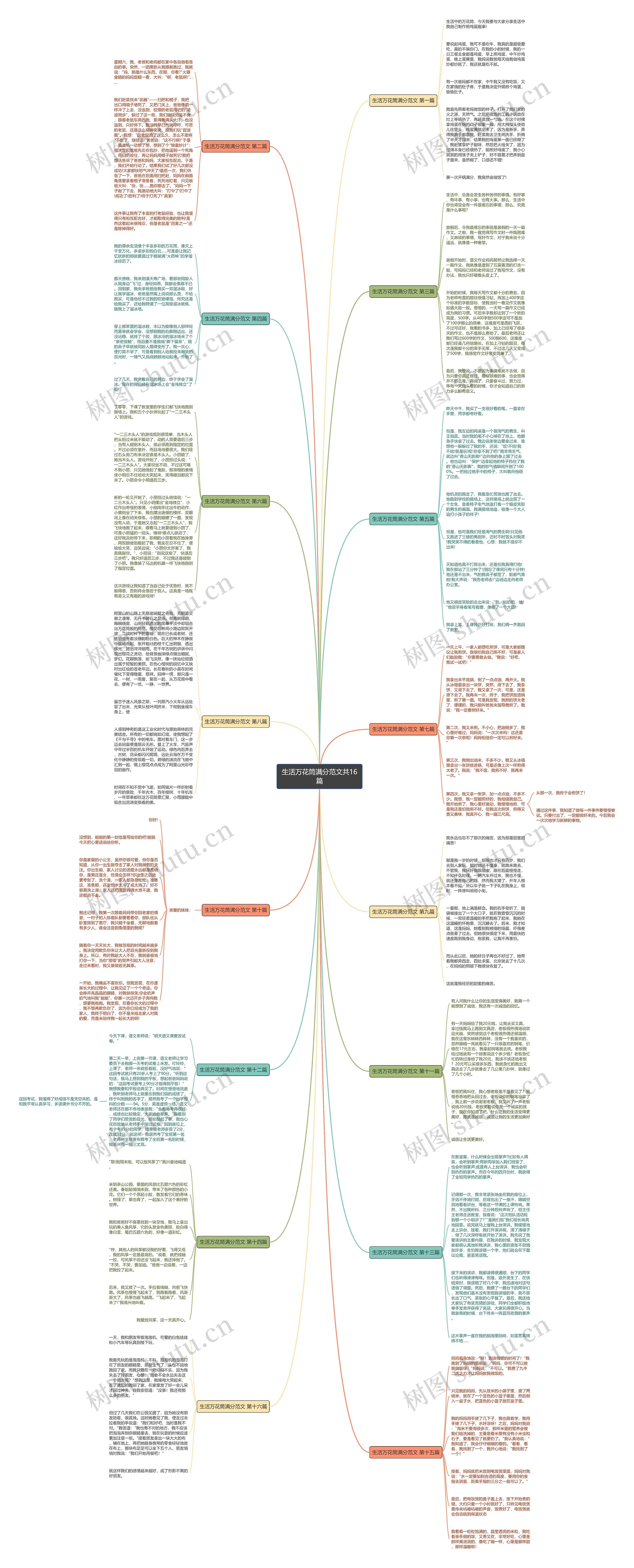 生活万花筒满分范文共16篇思维导图