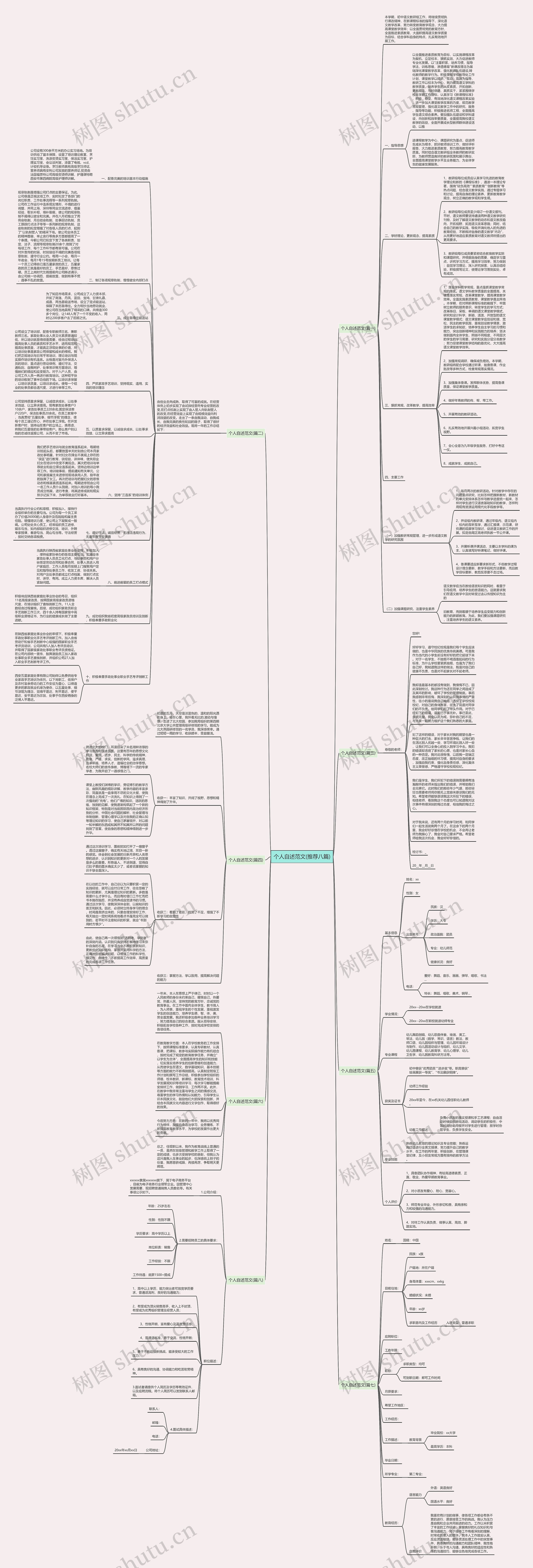 个人自述范文(推荐八篇)思维导图