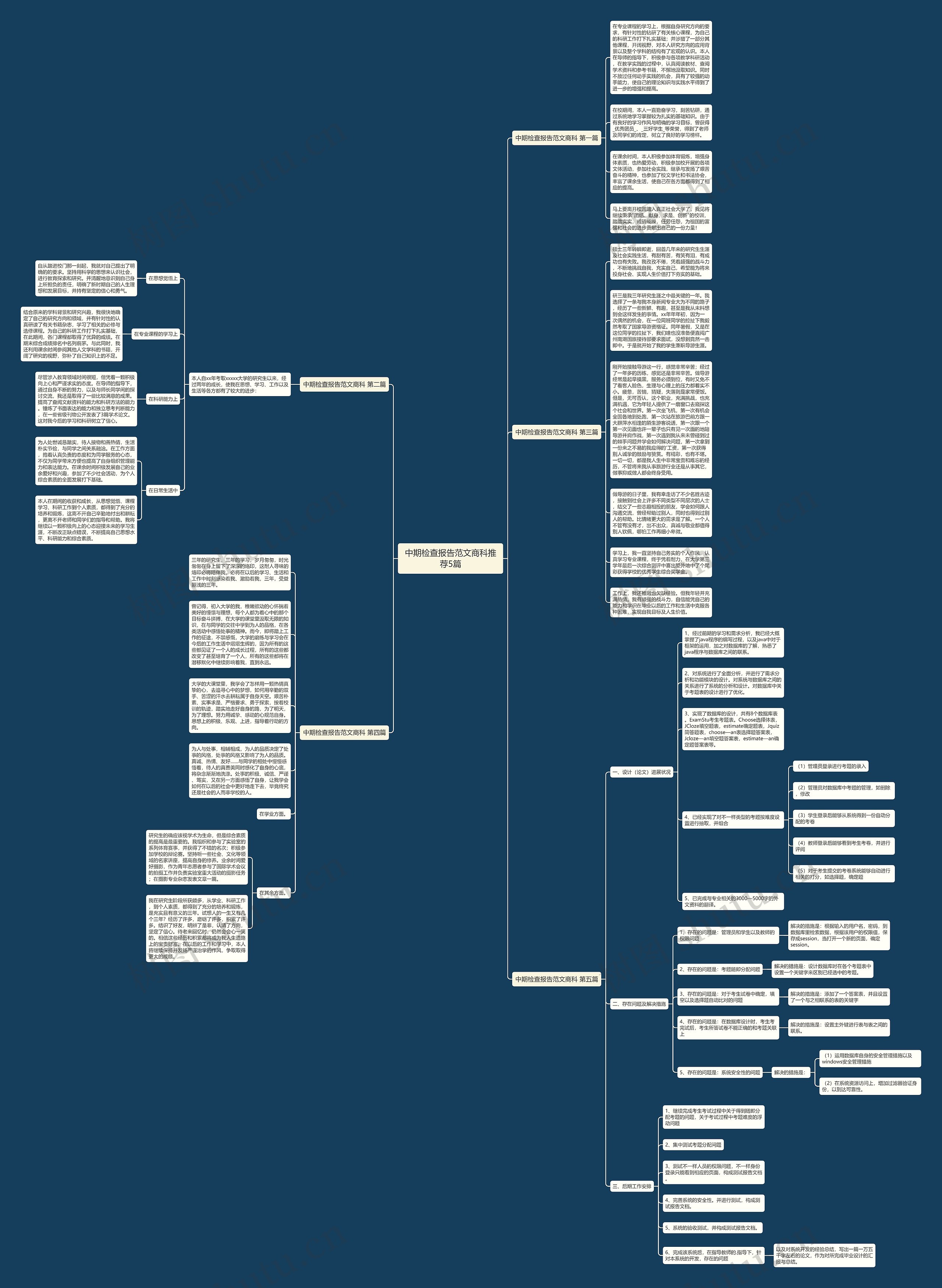 中期检查报告范文商科推荐5篇思维导图