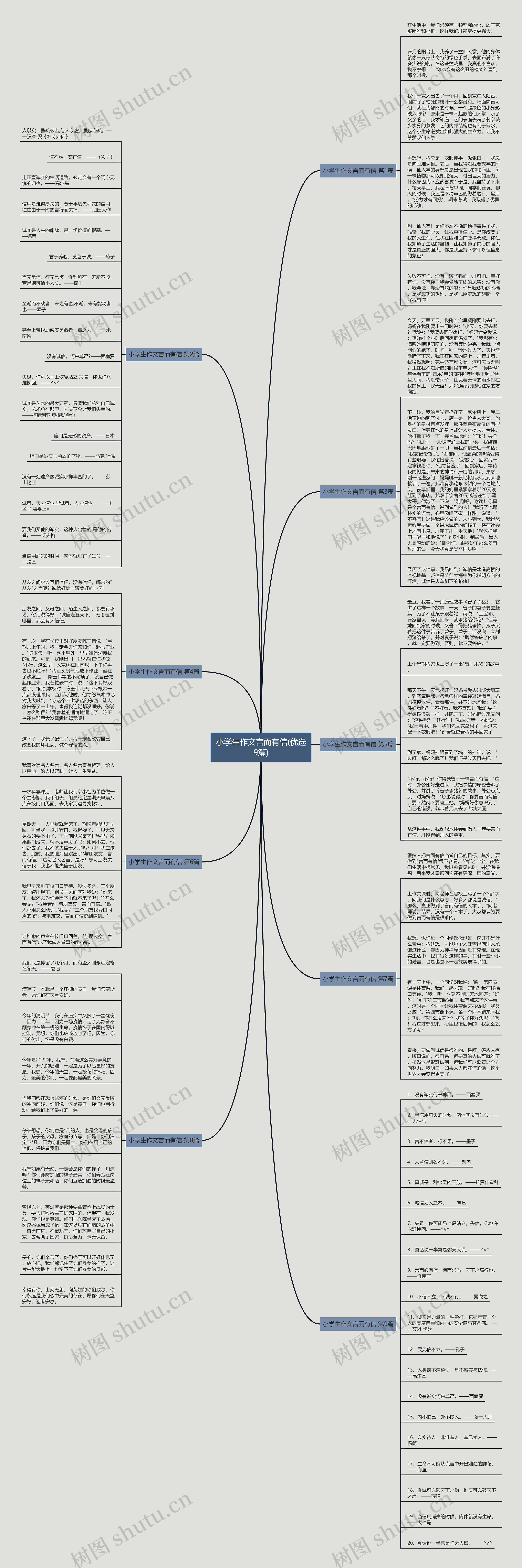 小学生作文言而有信(优选9篇)思维导图
