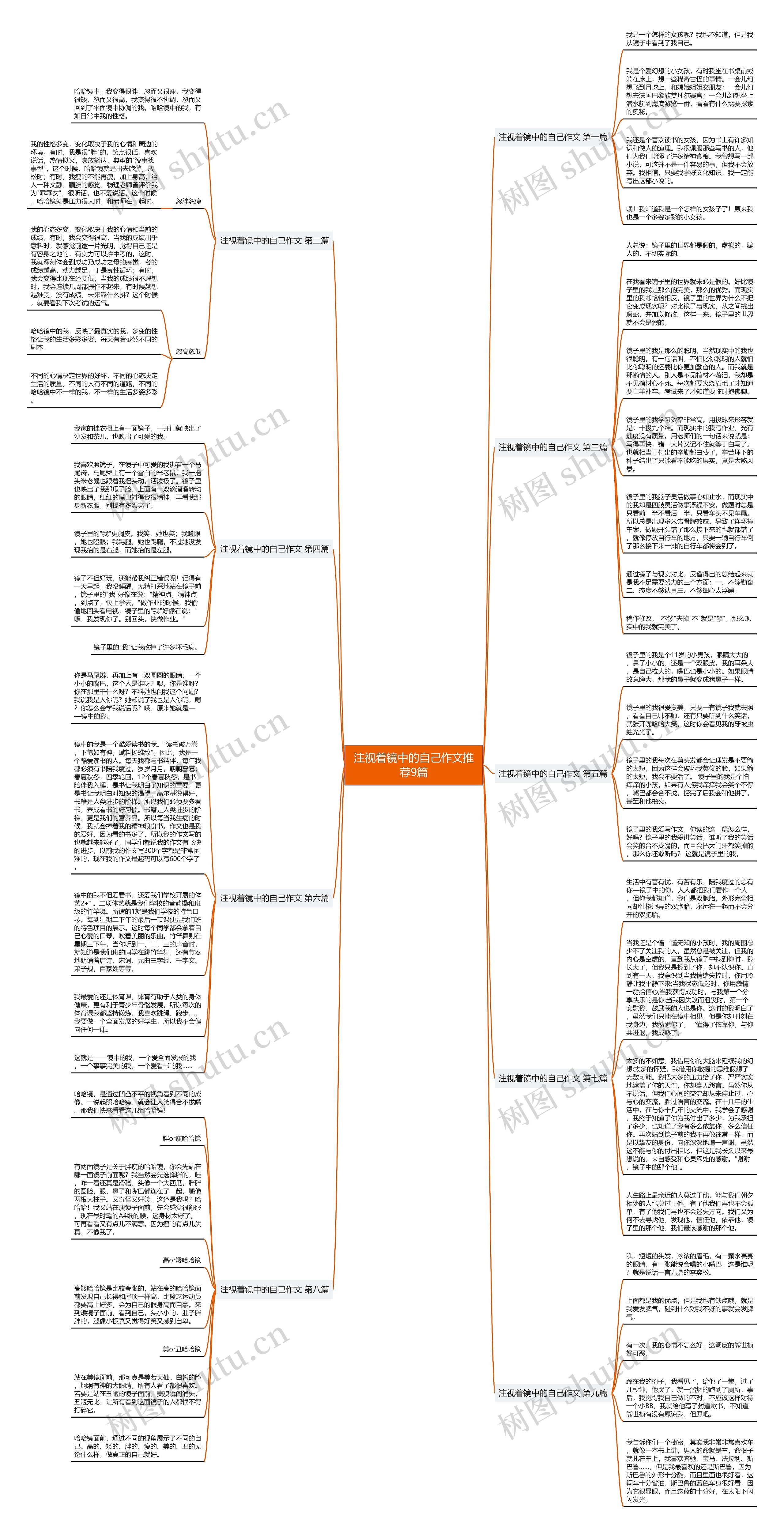 注视着镜中的自己作文推荐9篇思维导图