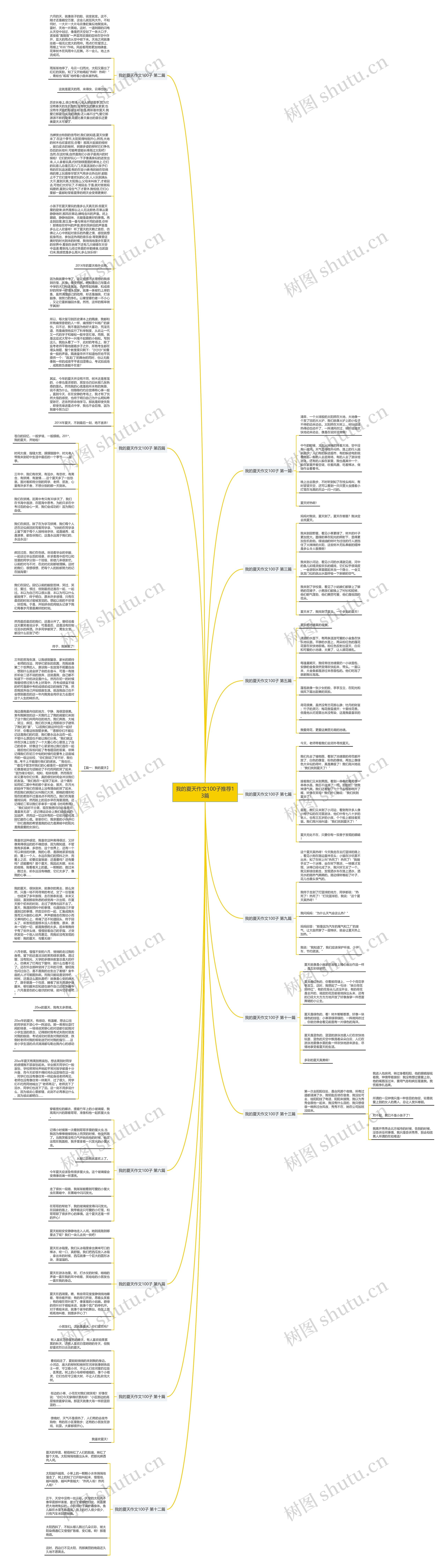我的夏天作文100子推荐13篇思维导图