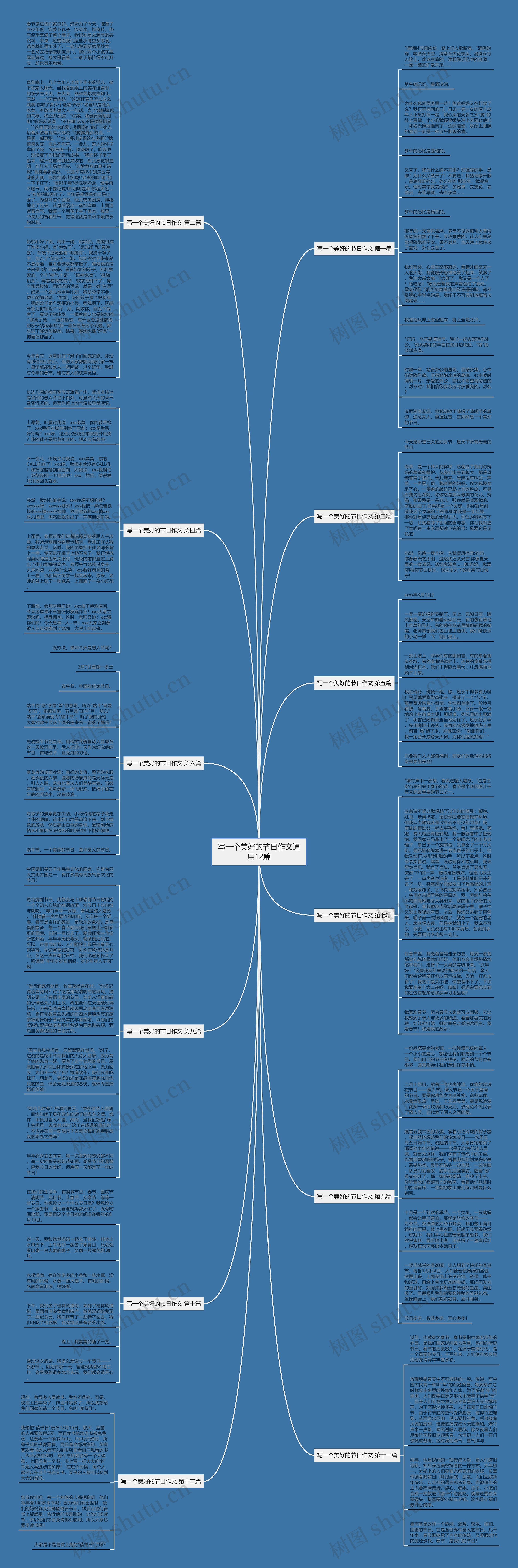 写一个美好的节日作文通用12篇思维导图