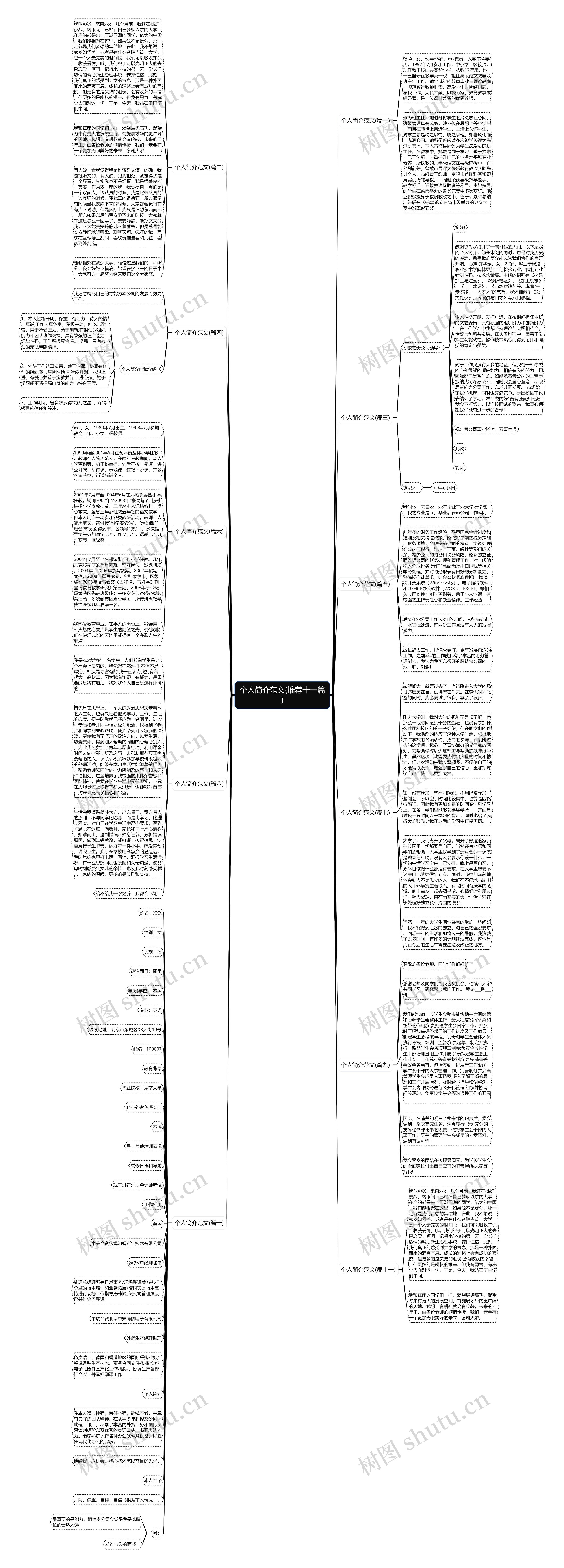 个人简介范文(推荐十一篇)思维导图