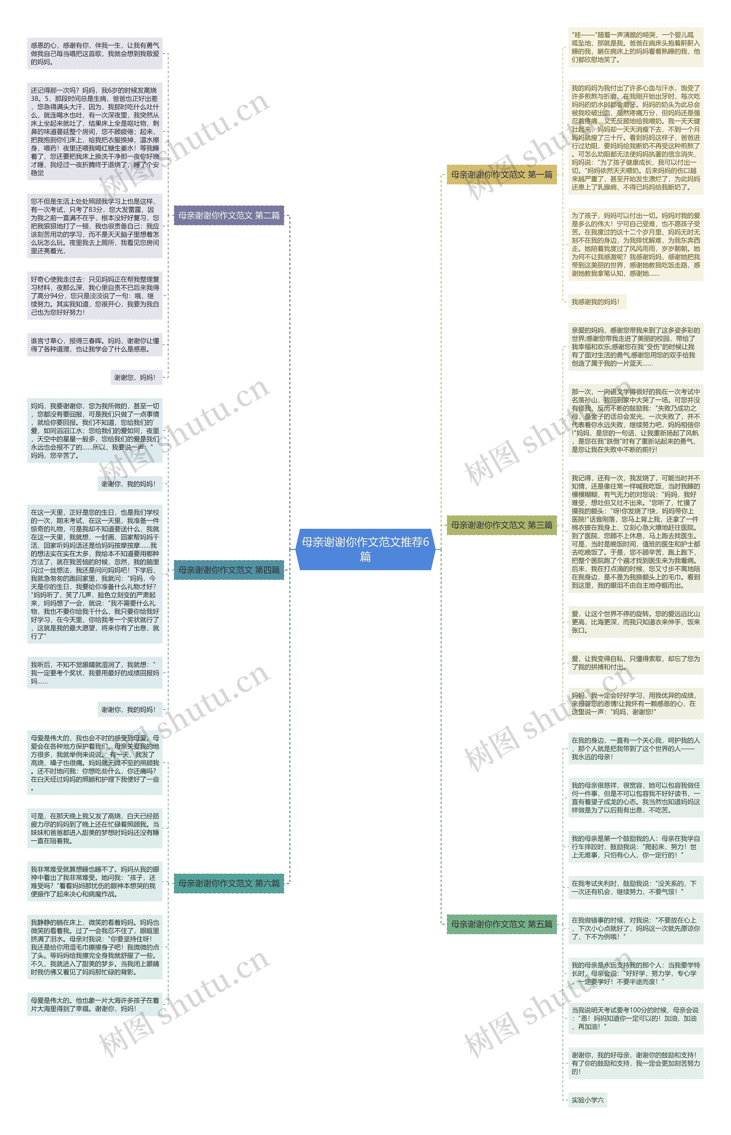 母亲谢谢你作文范文推荐6篇思维导图