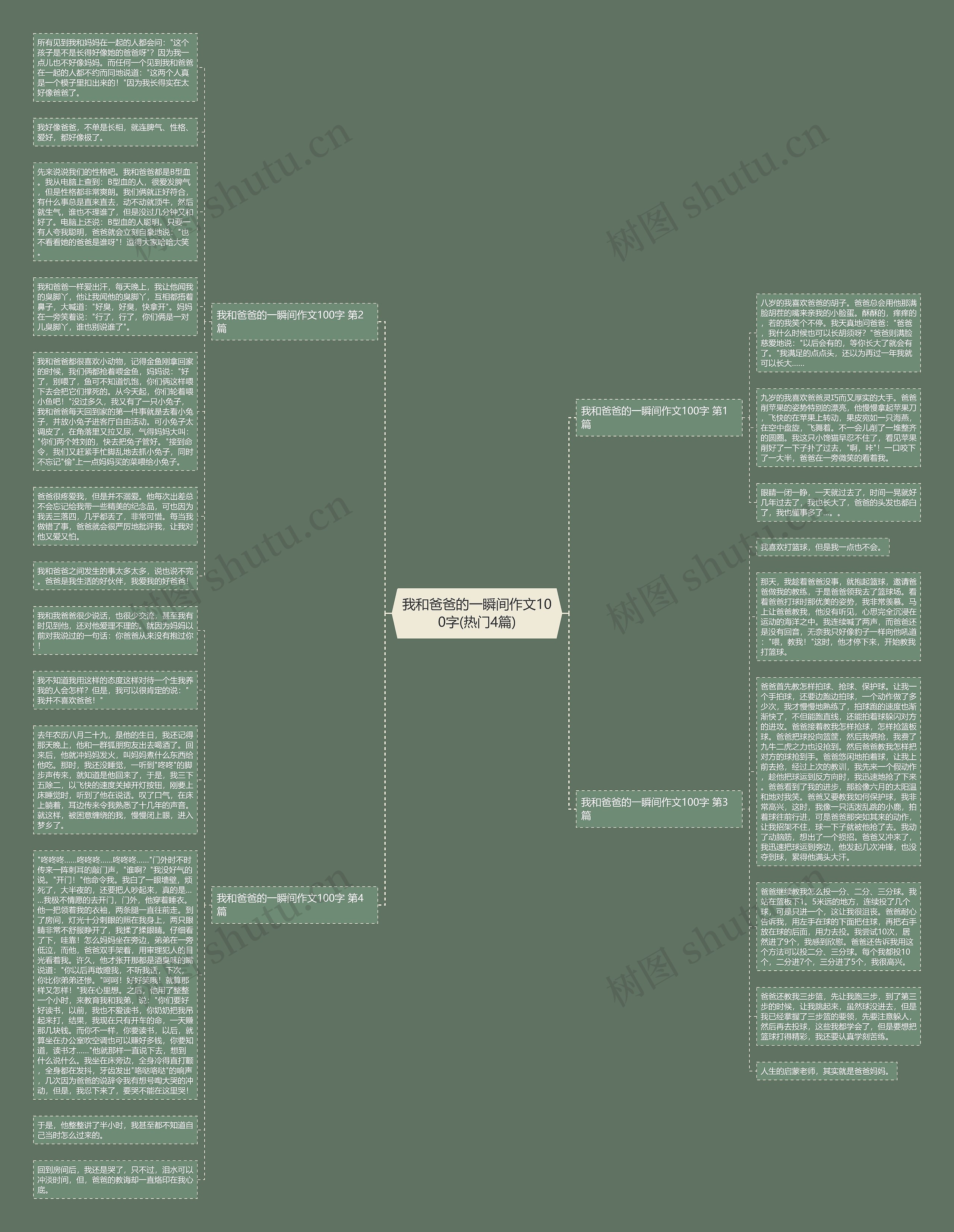 我和爸爸的一瞬间作文100字(热门4篇)思维导图