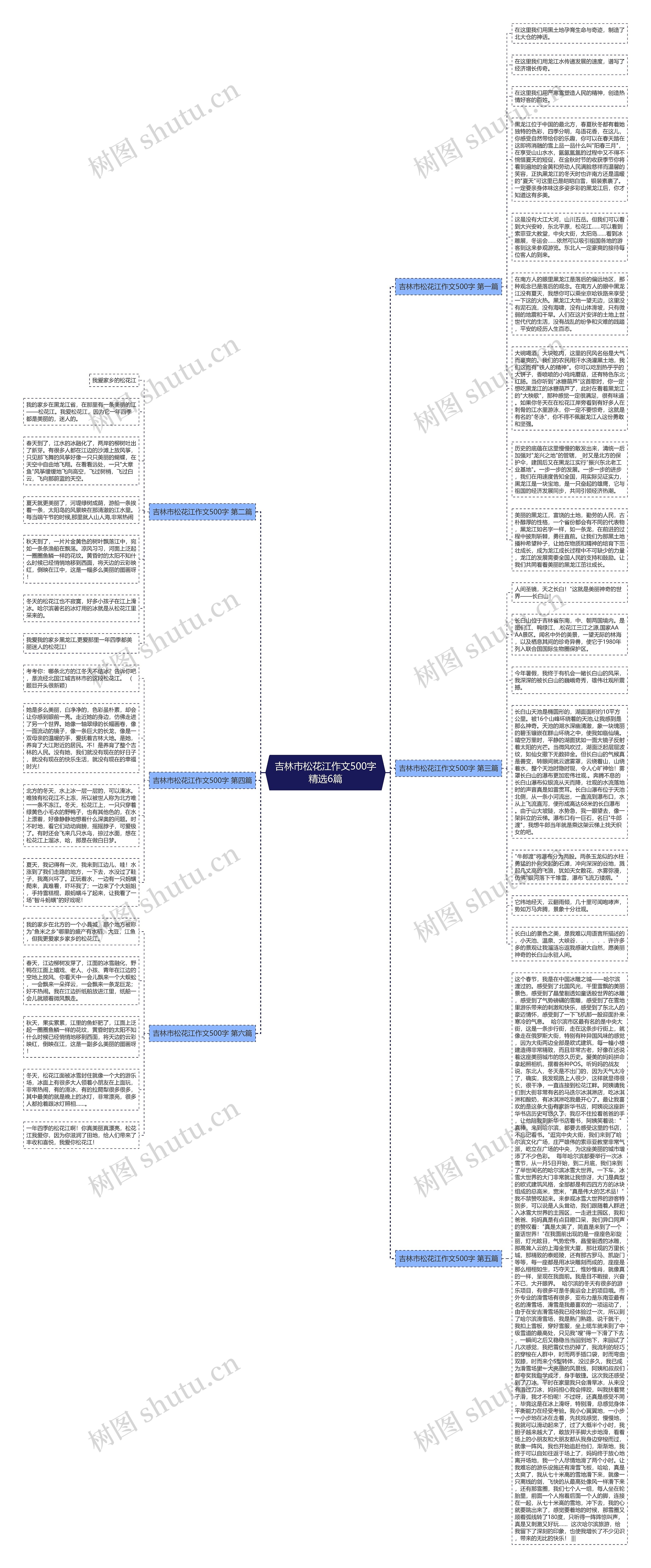 吉林市松花江作文500字精选6篇思维导图