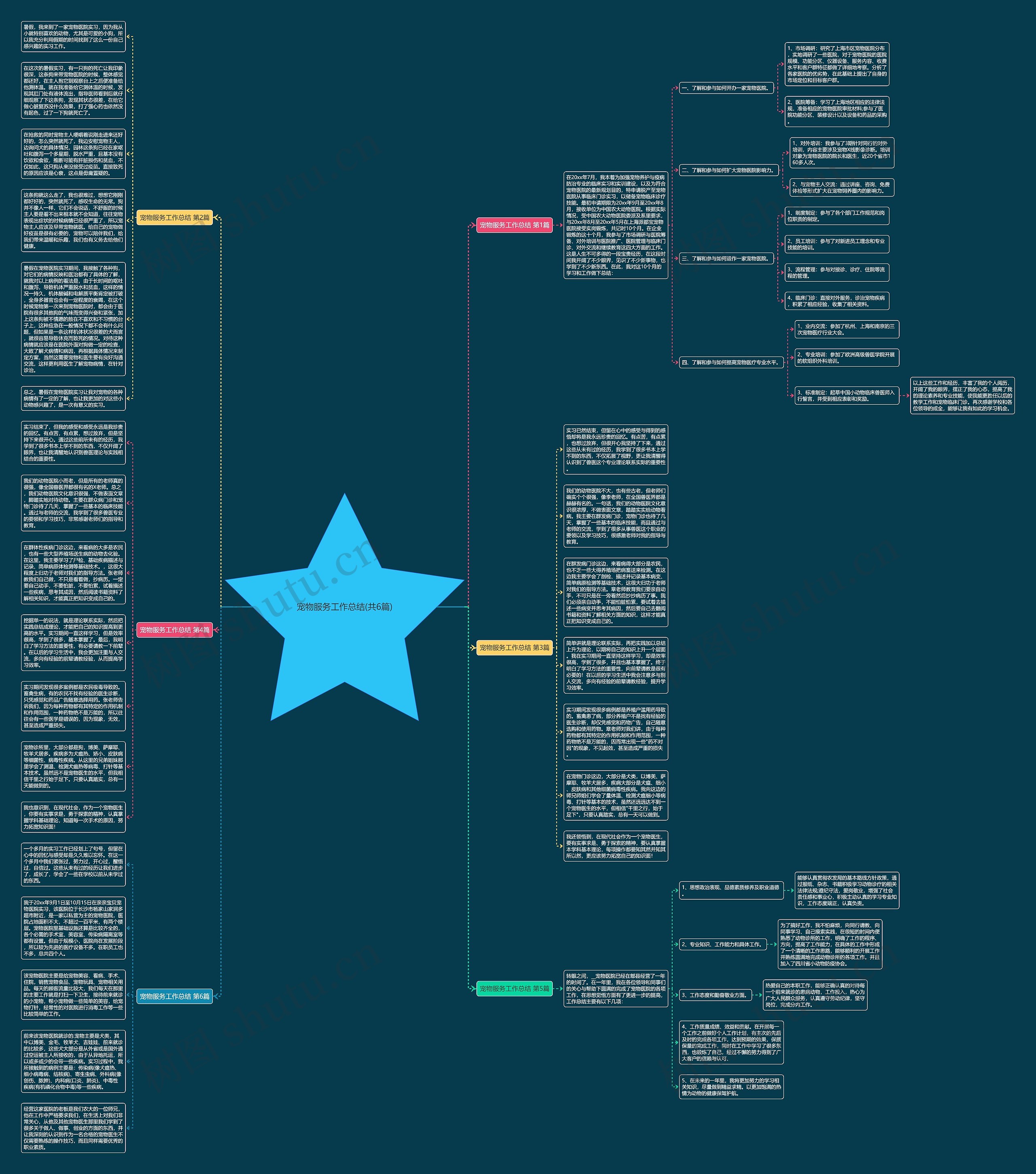 宠物服务工作总结(共6篇)思维导图