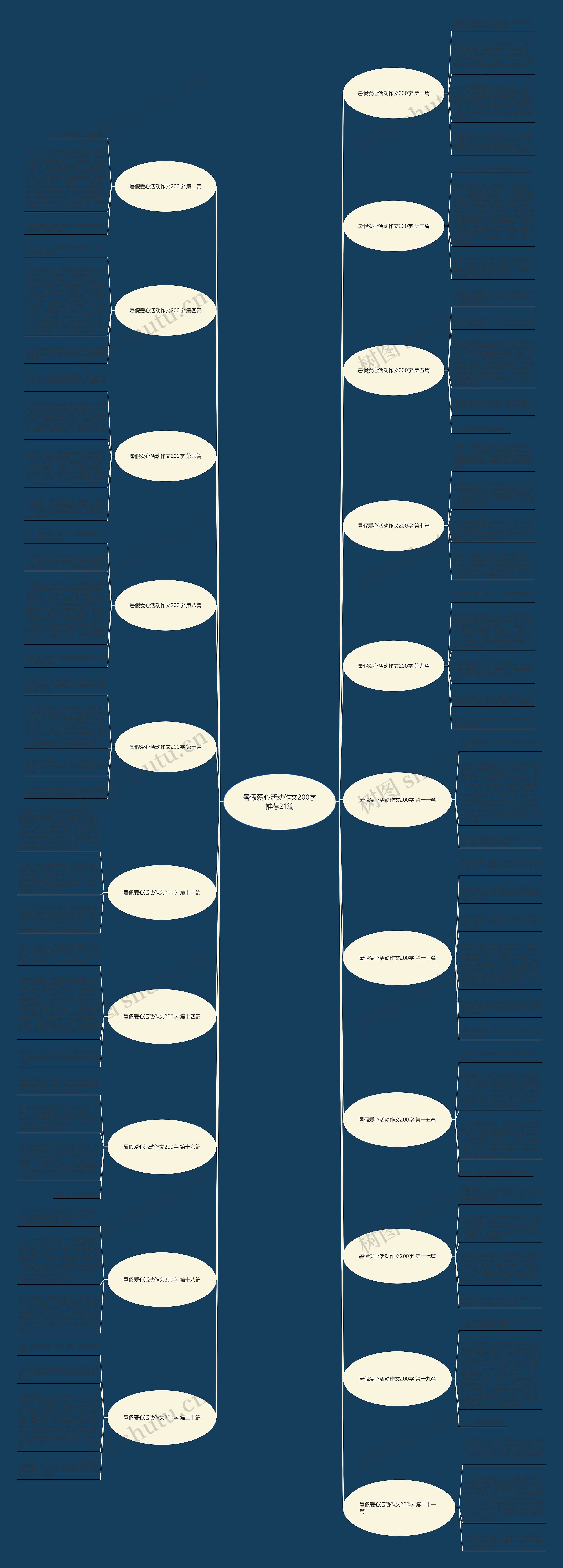 暑假爱心活动作文200字推荐21篇思维导图