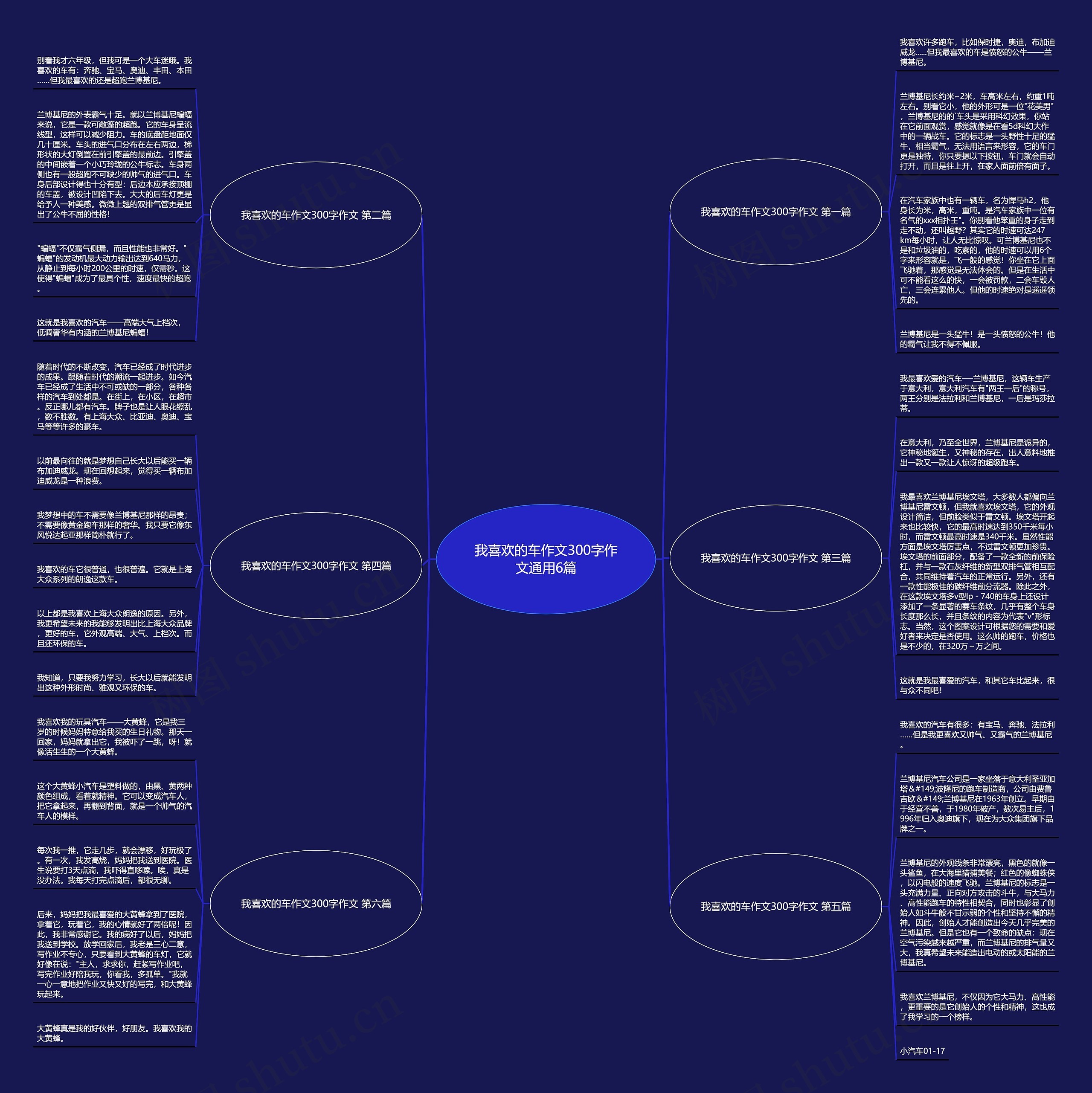 我喜欢的车作文300字作文通用6篇思维导图