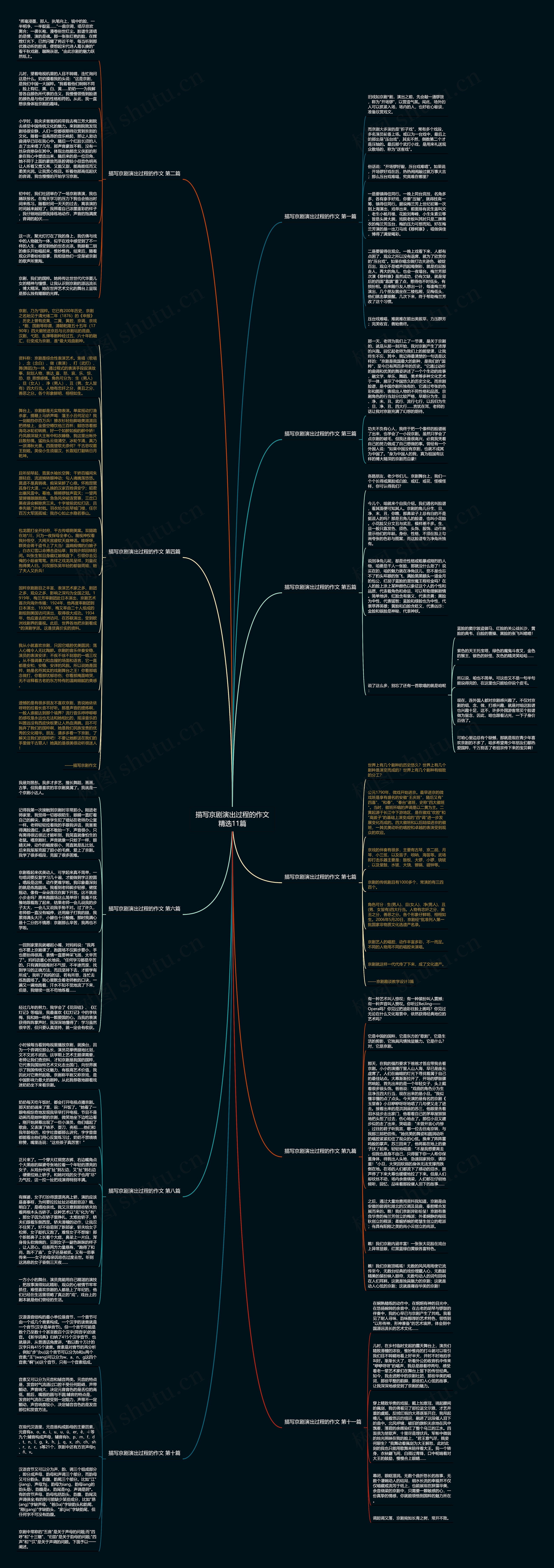 描写京剧演出过程的作文精选11篇思维导图