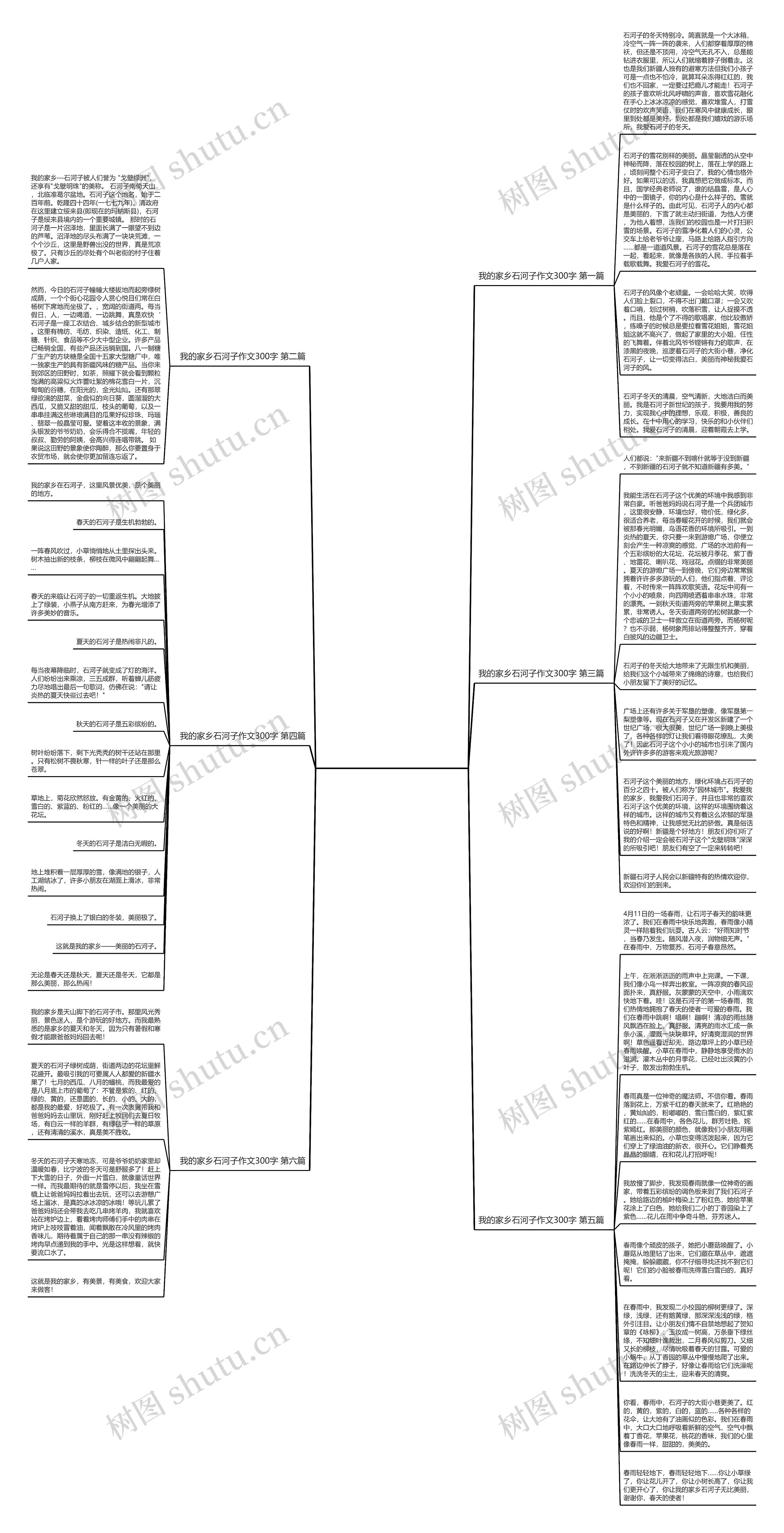 我的家乡石河子作文300字推荐6篇思维导图