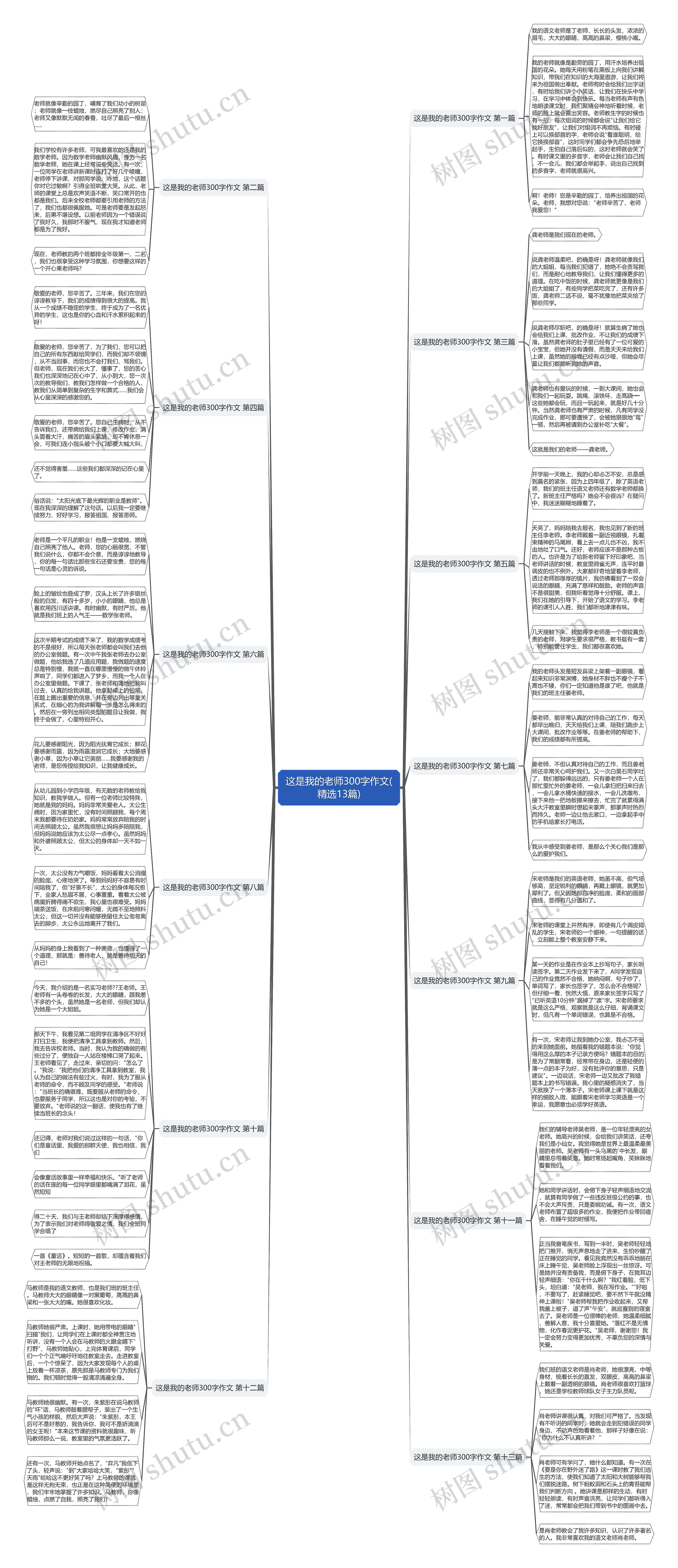 这是我的老师300字作文(精选13篇)思维导图