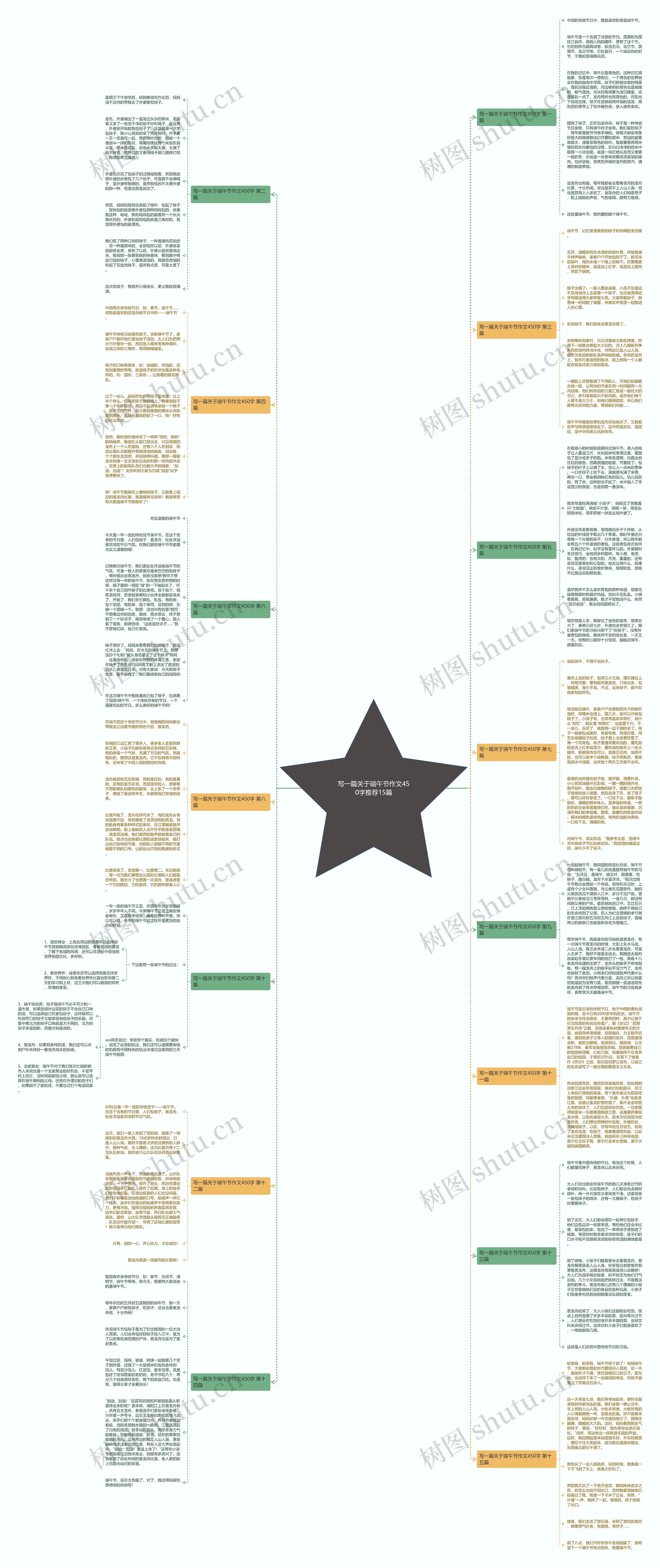 写一篇关于端午节作文450字推荐15篇思维导图