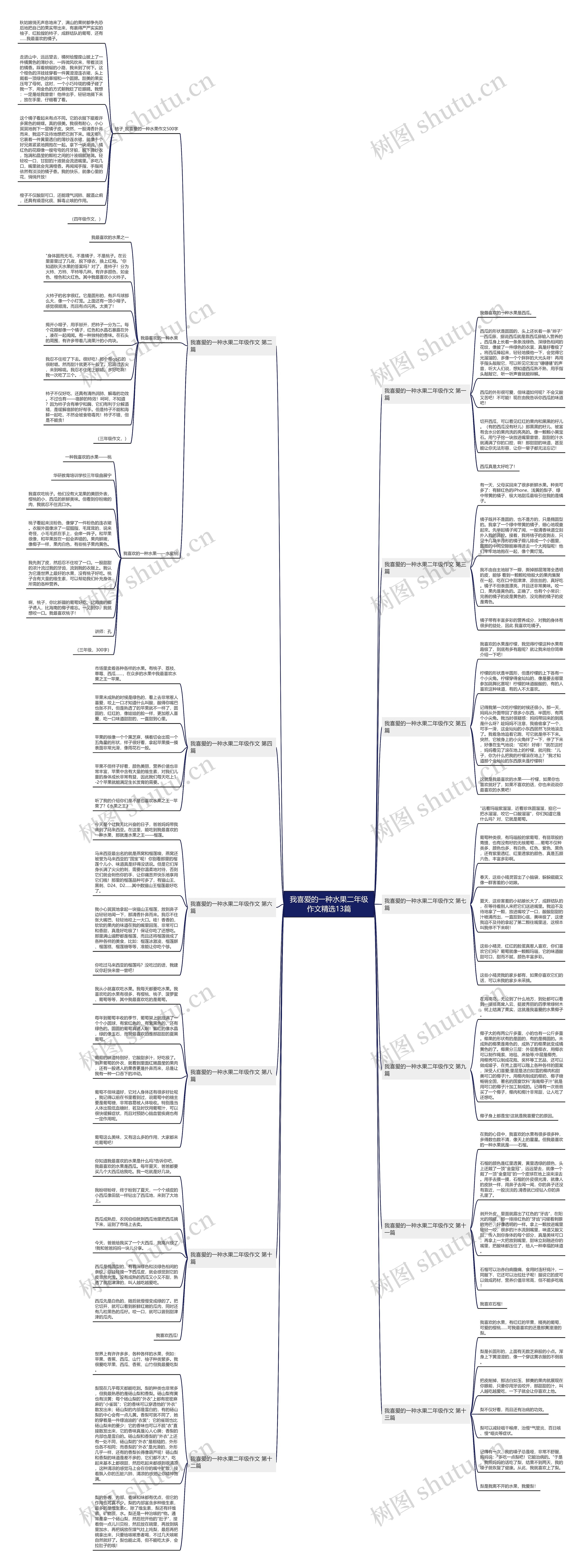 我喜爱的一种水果二年级作文精选13篇思维导图