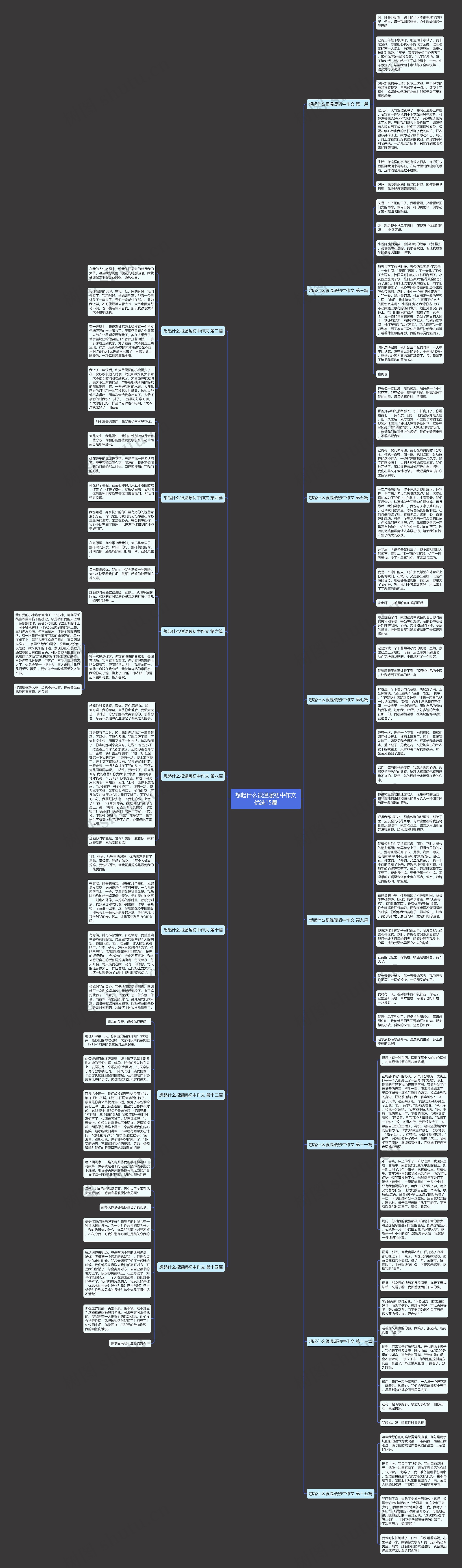 想起什么很温暖初中作文优选15篇思维导图