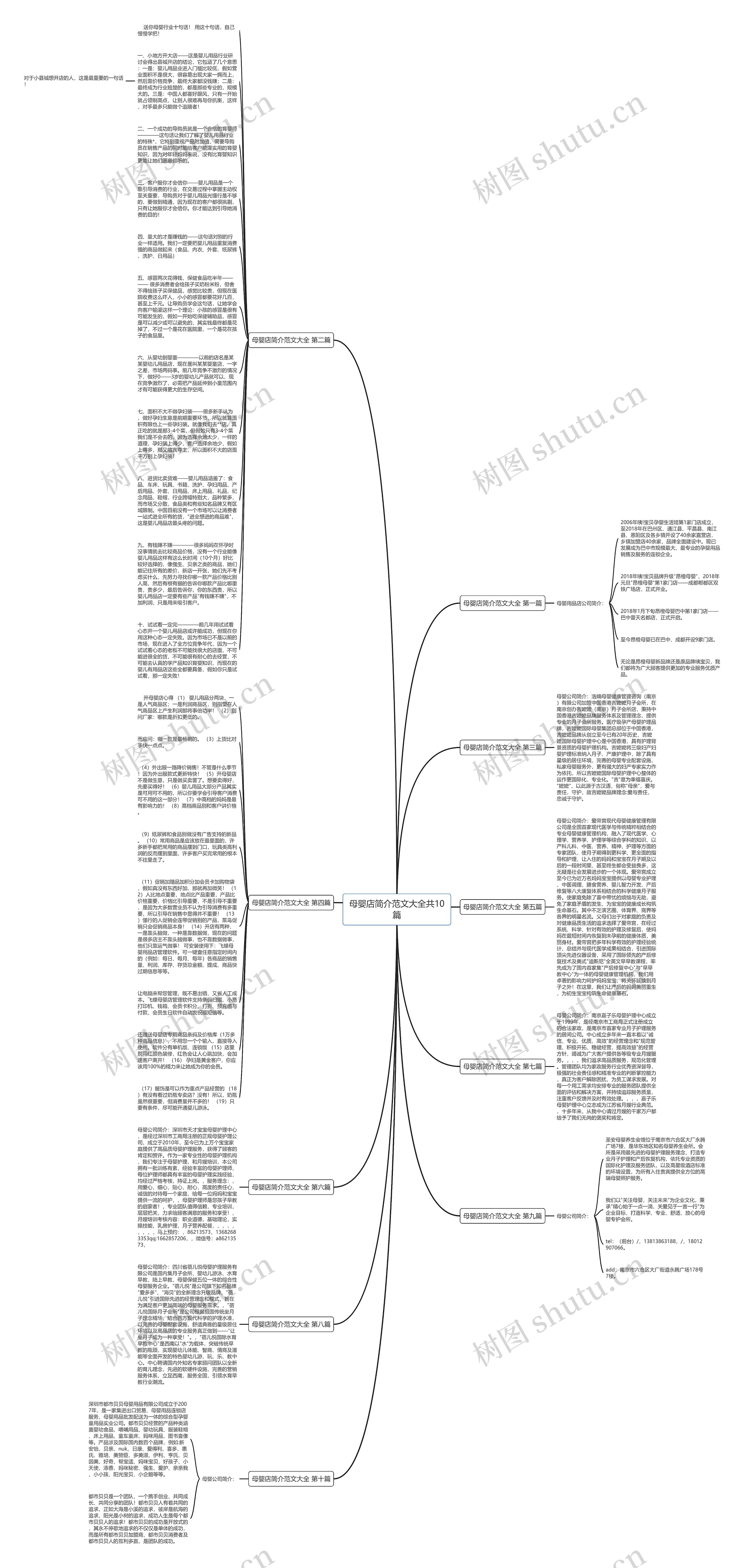 母婴店简介范文大全共10篇思维导图