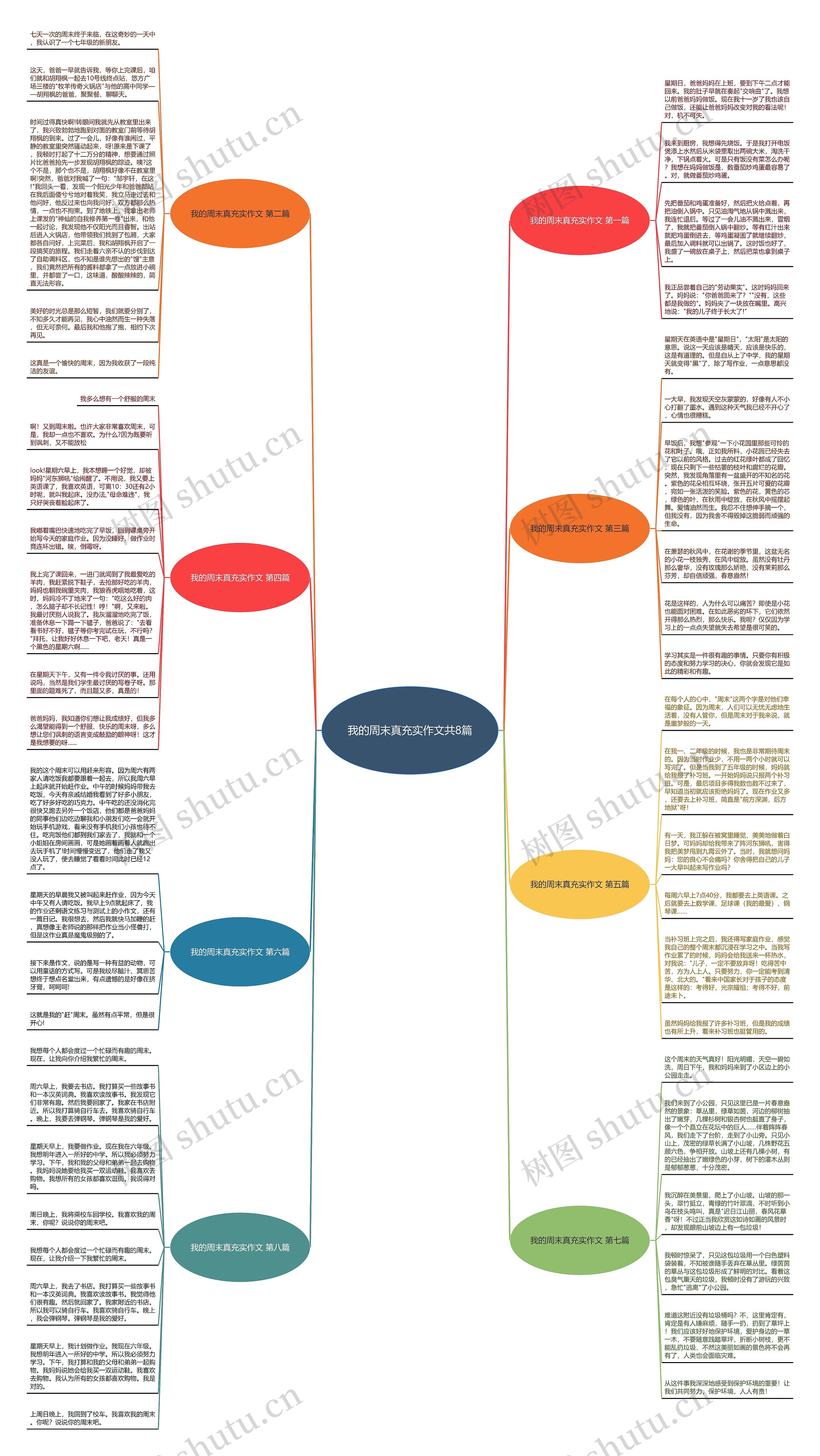 我的周末真充实作文共8篇思维导图