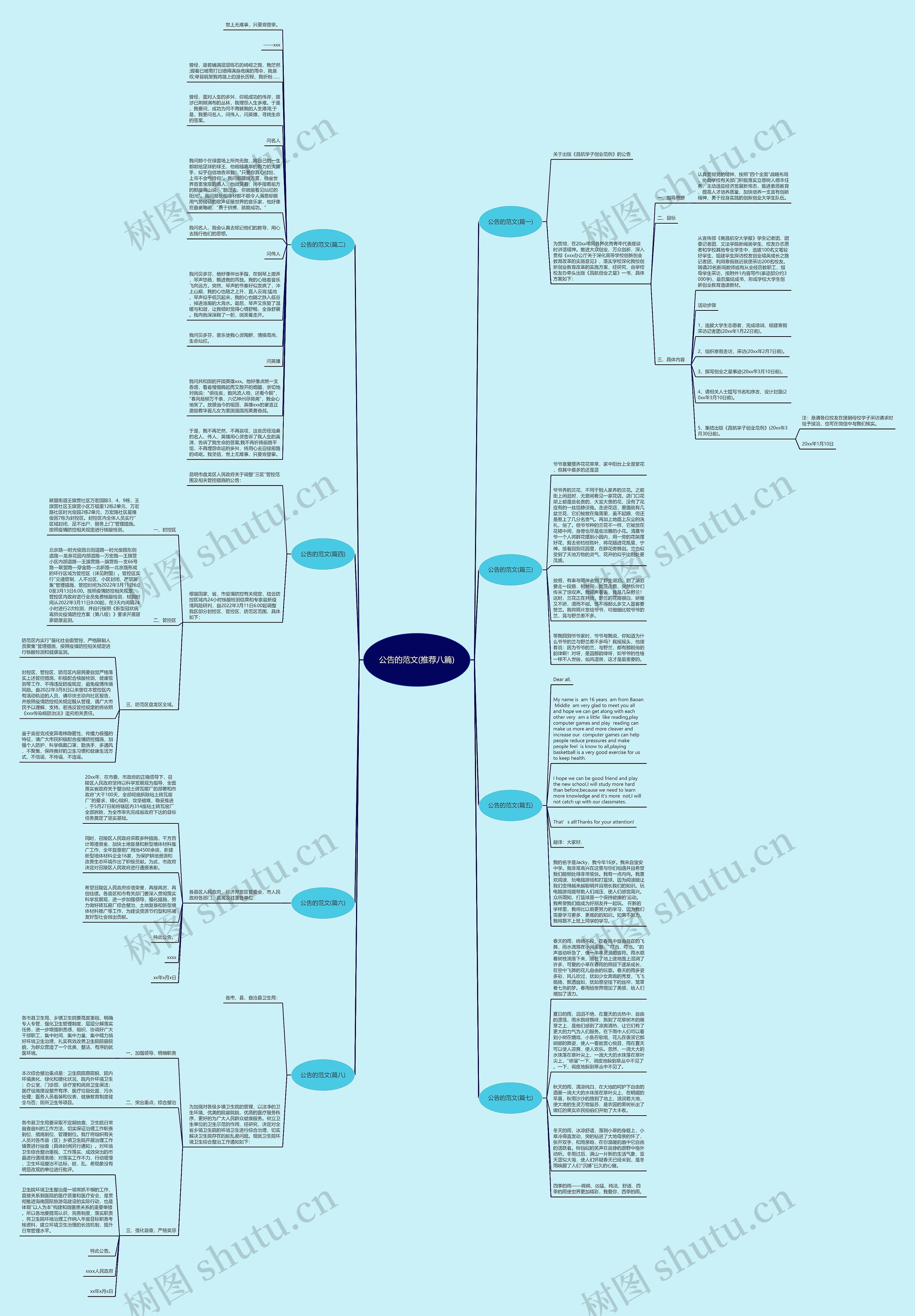 公告的范文(推荐八篇)思维导图