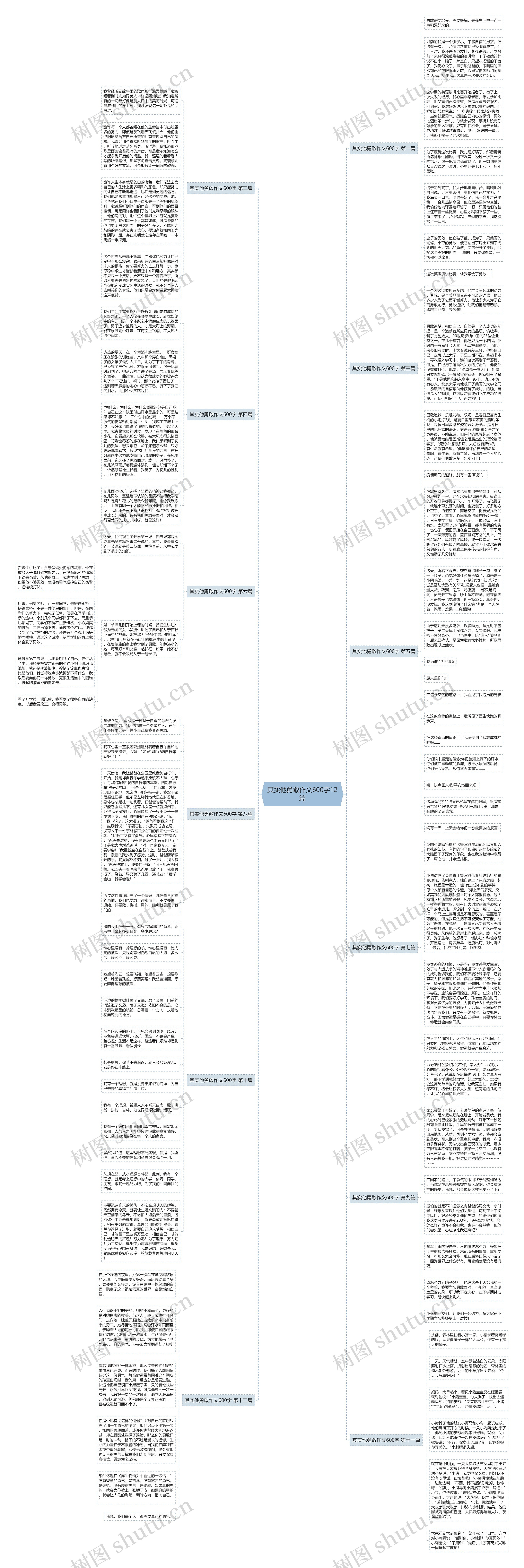 其实他勇敢作文600字12篇思维导图