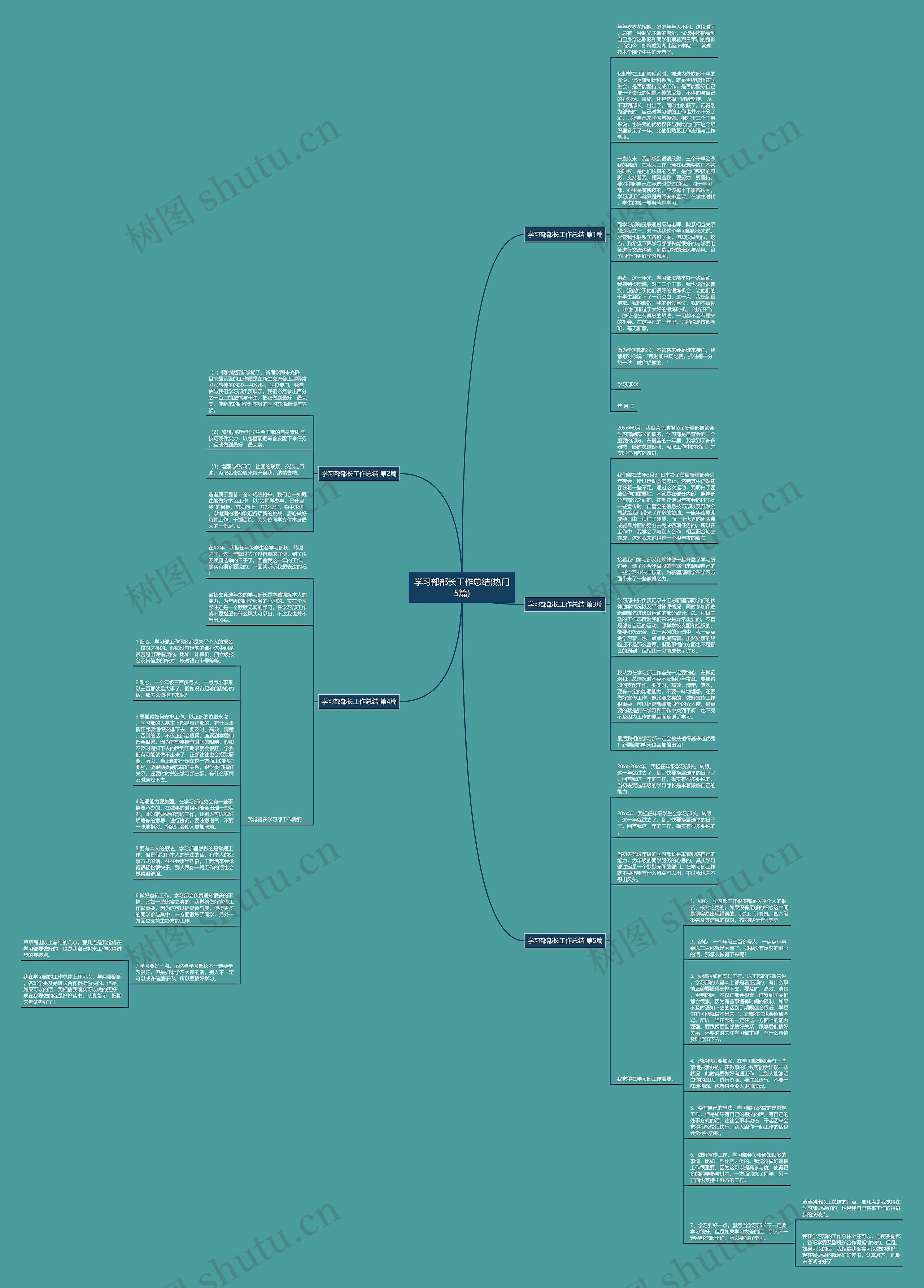 学习部部长工作总结(热门5篇)思维导图