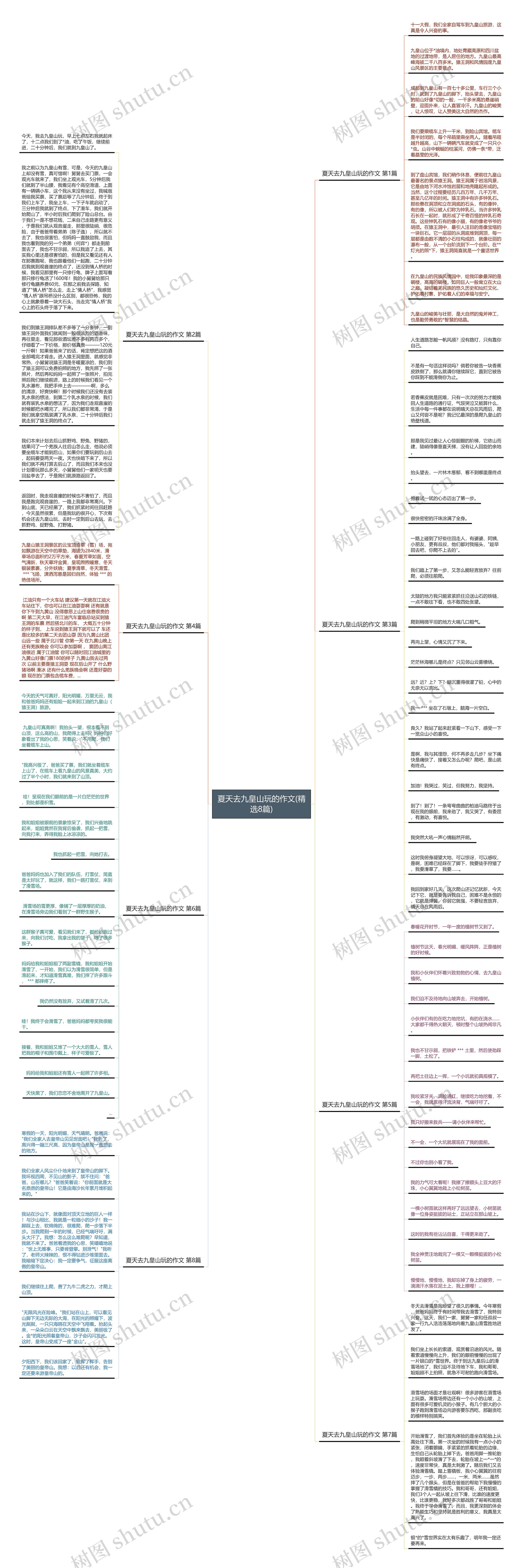 夏天去九皇山玩的作文(精选8篇)思维导图