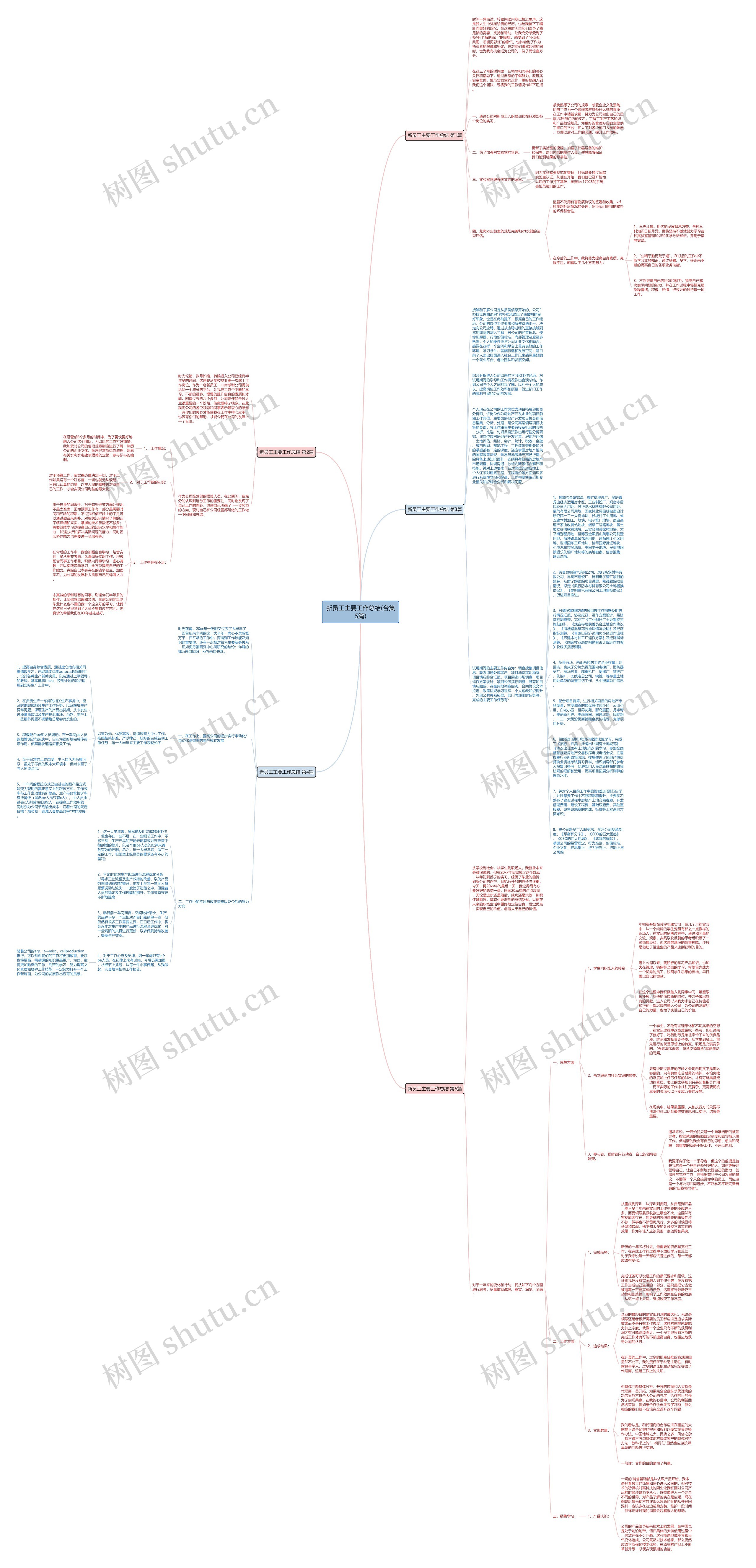 新员工主要工作总结(合集5篇)思维导图