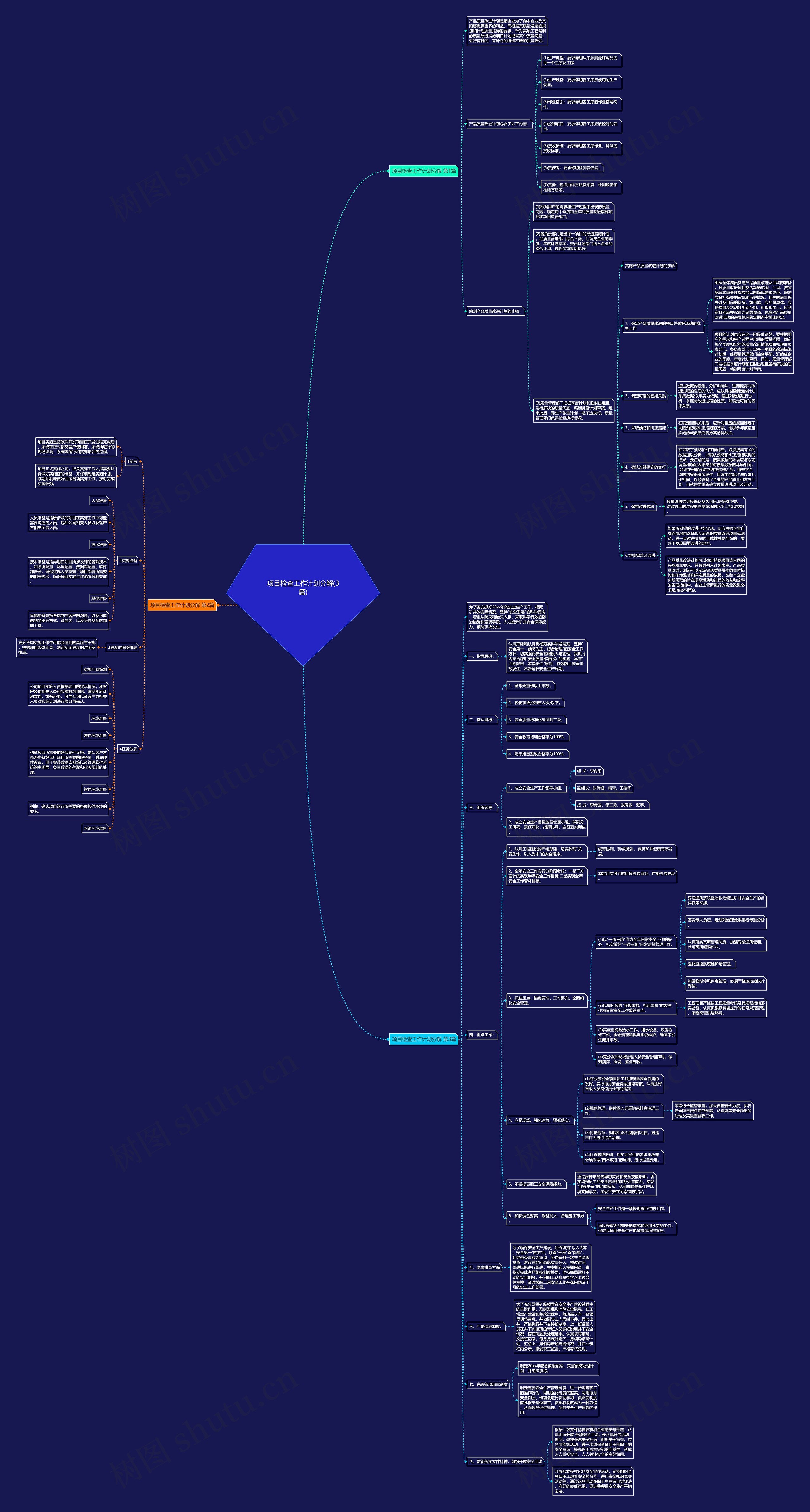 项目检查工作计划分解(3篇)思维导图