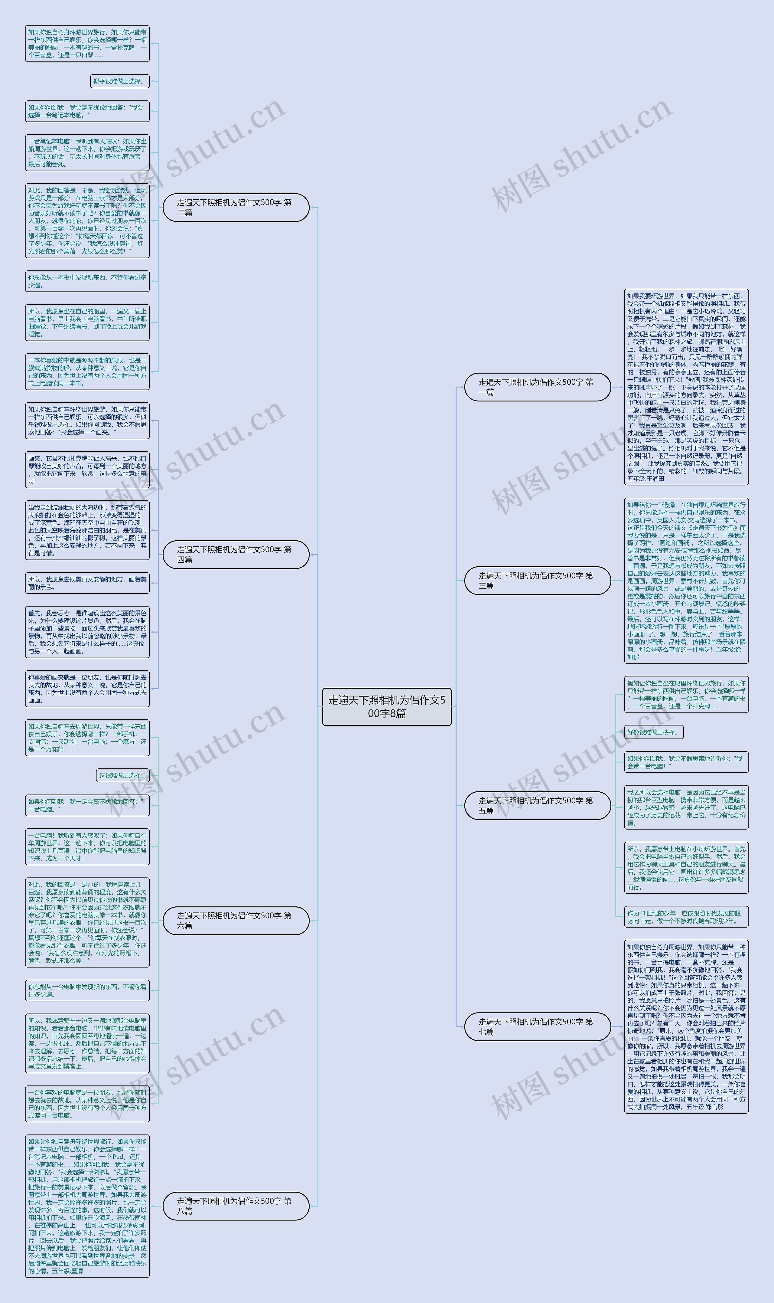走遍天下照相机为侣作文500字8篇思维导图