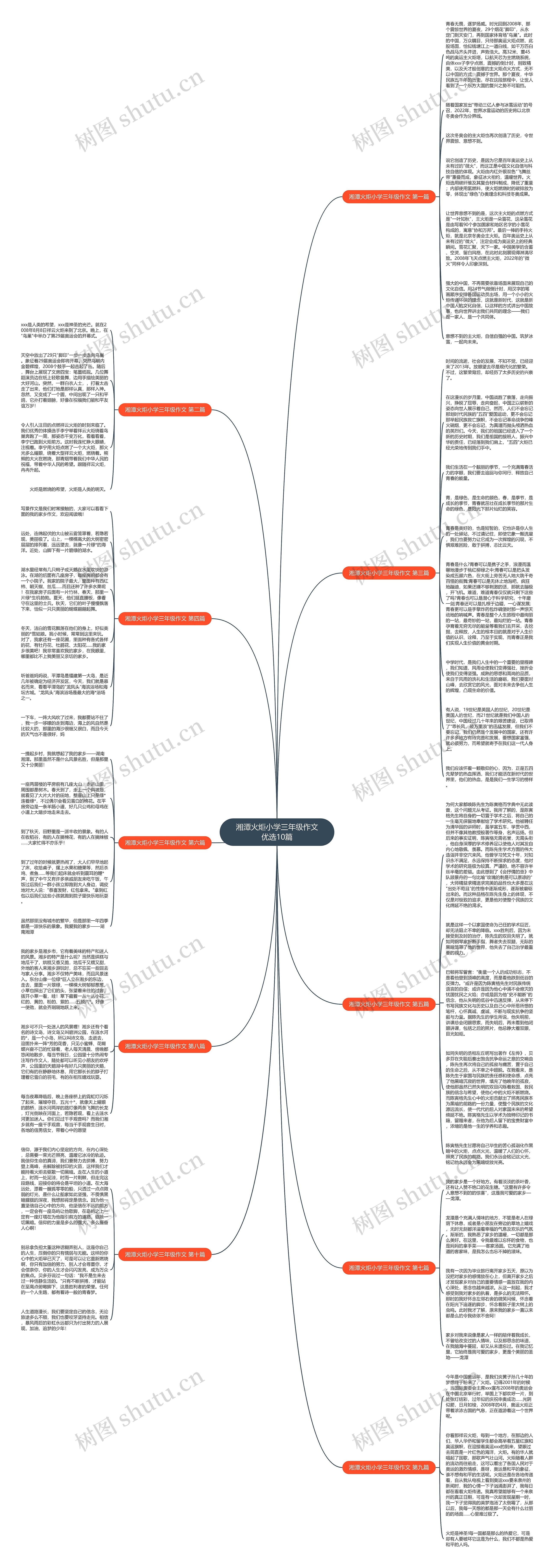 湘潭火炬小学三年级作文优选10篇思维导图