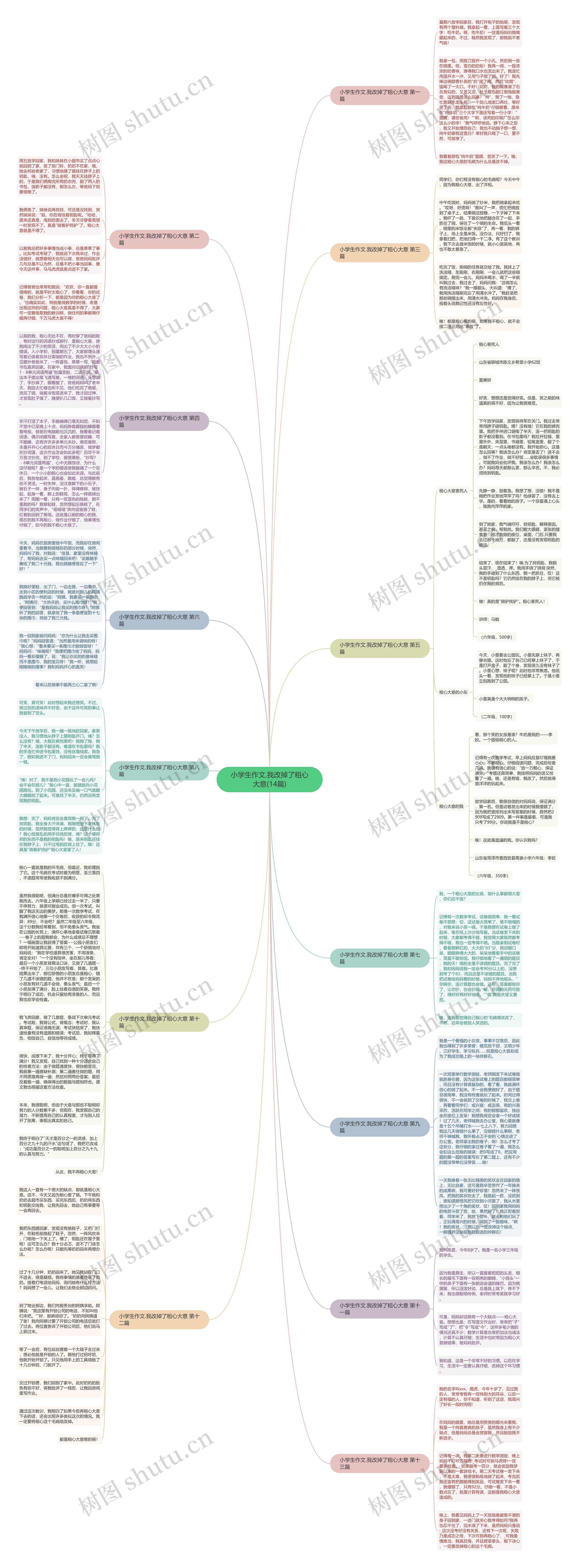 小学生作文.我改掉了粗心大意(14篇)思维导图