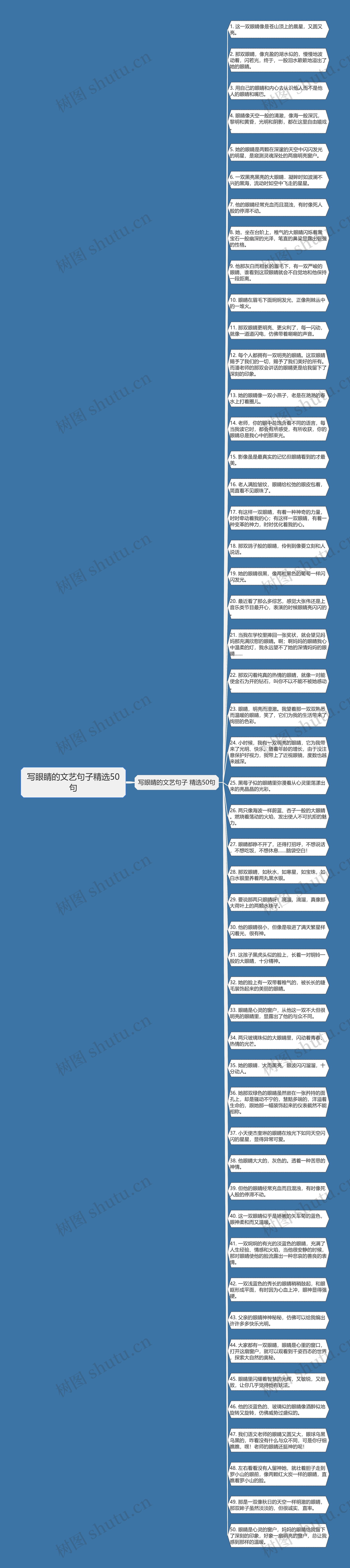 写眼睛的文艺句子精选50句思维导图