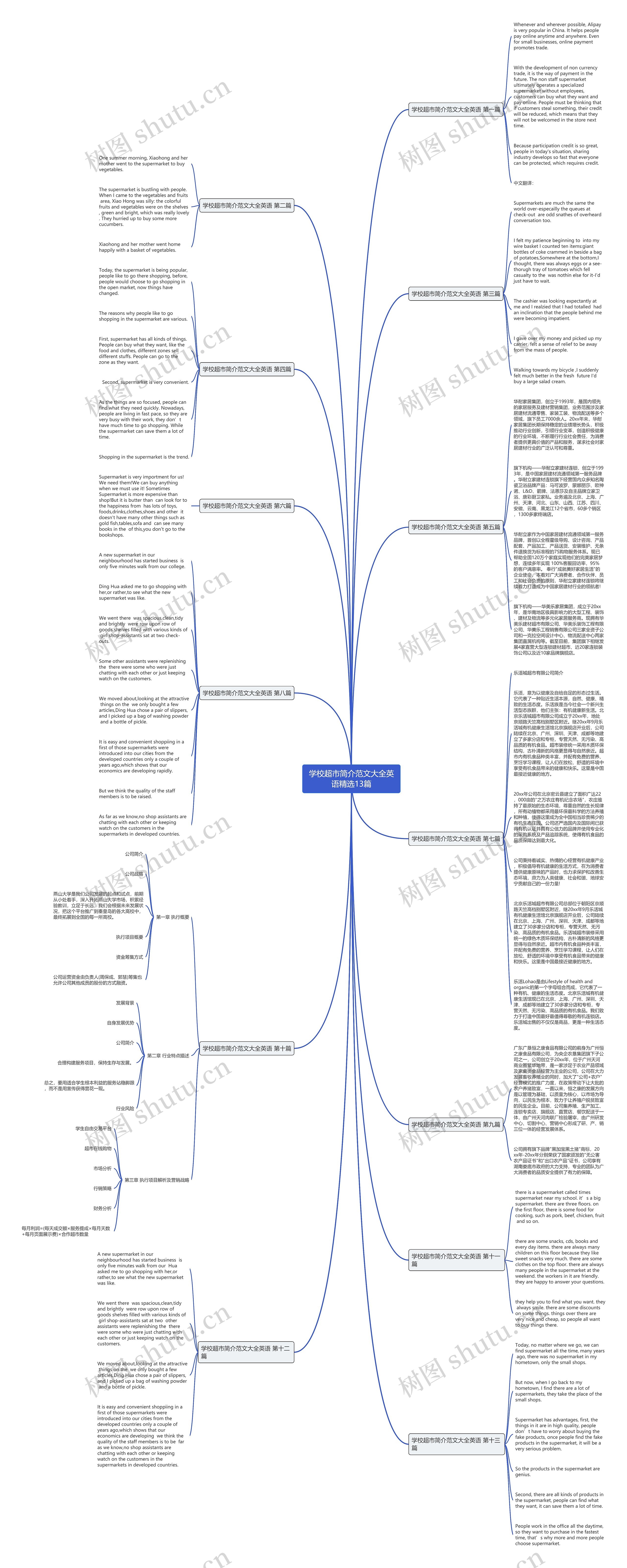 学校超市简介范文大全英语精选13篇思维导图