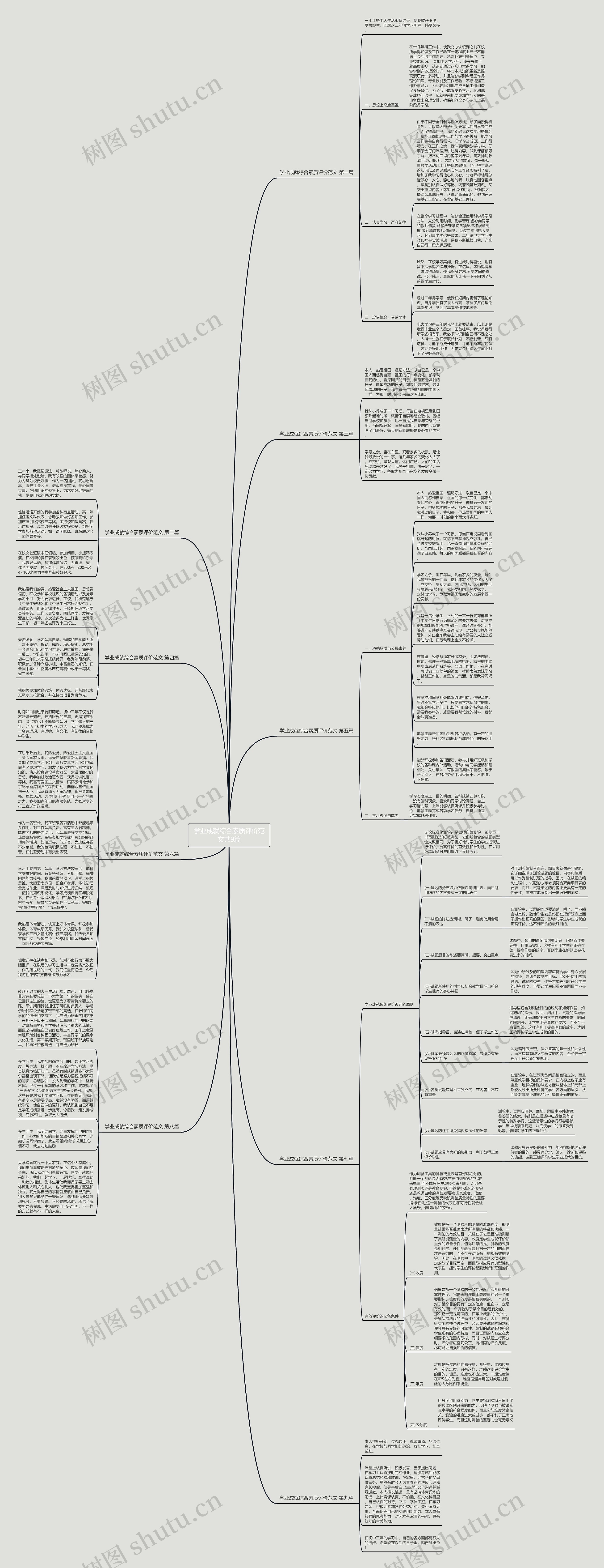 学业成就综合素质评价范文共9篇思维导图
