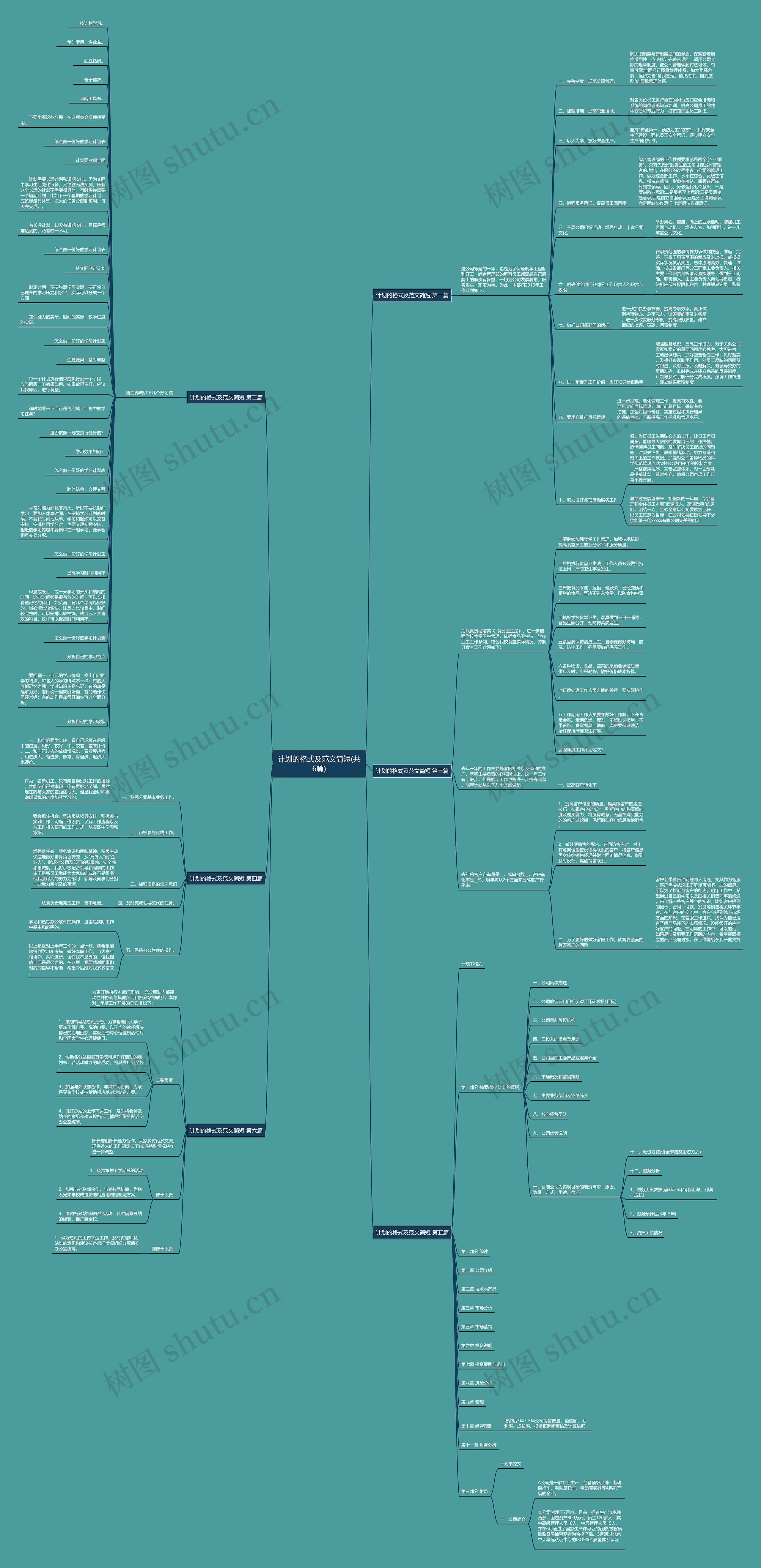 计划的格式及范文简短(共6篇)思维导图