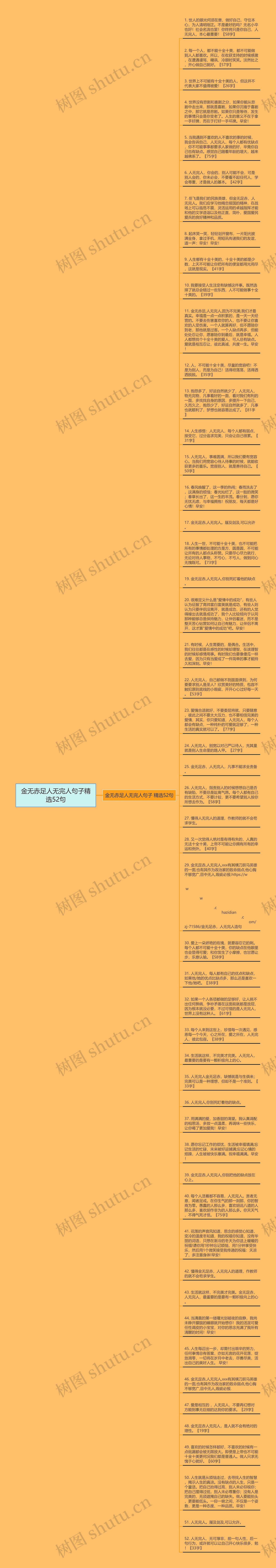 金无赤足人无完人句子精选52句思维导图